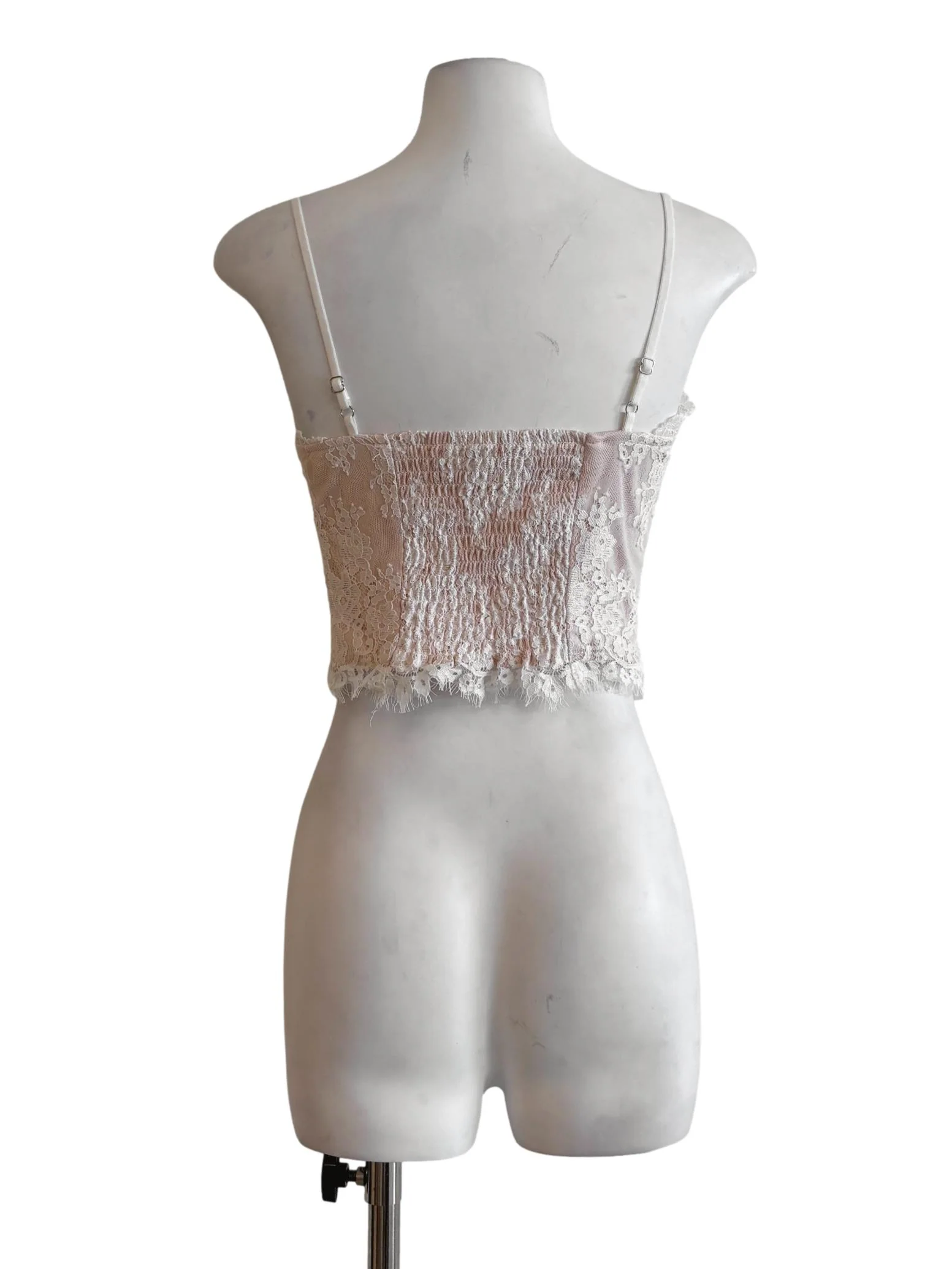 Nude White Lace Sweetheart Camisole - Image 2