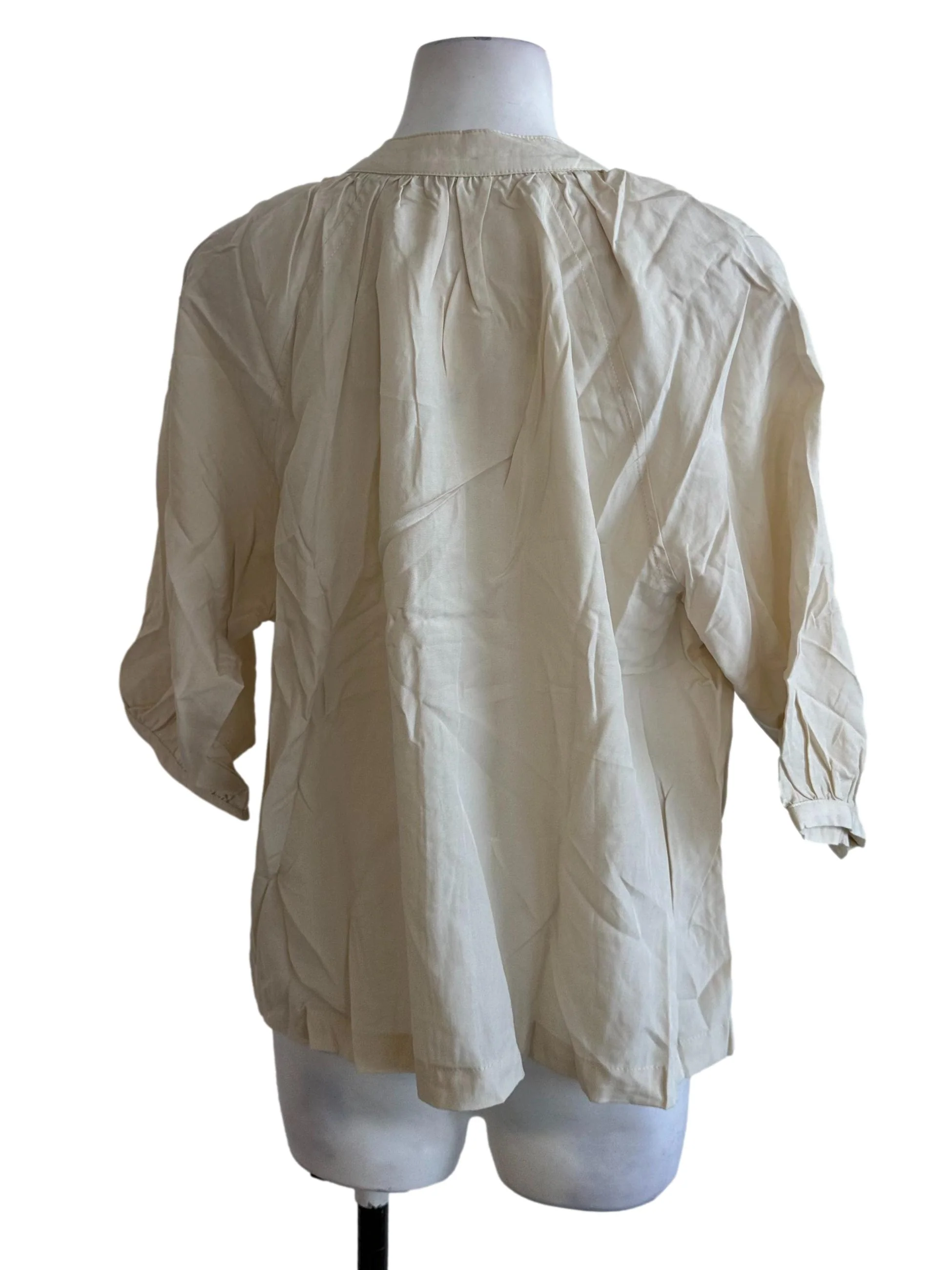 Oat Beige Button Casual Top - Image 2