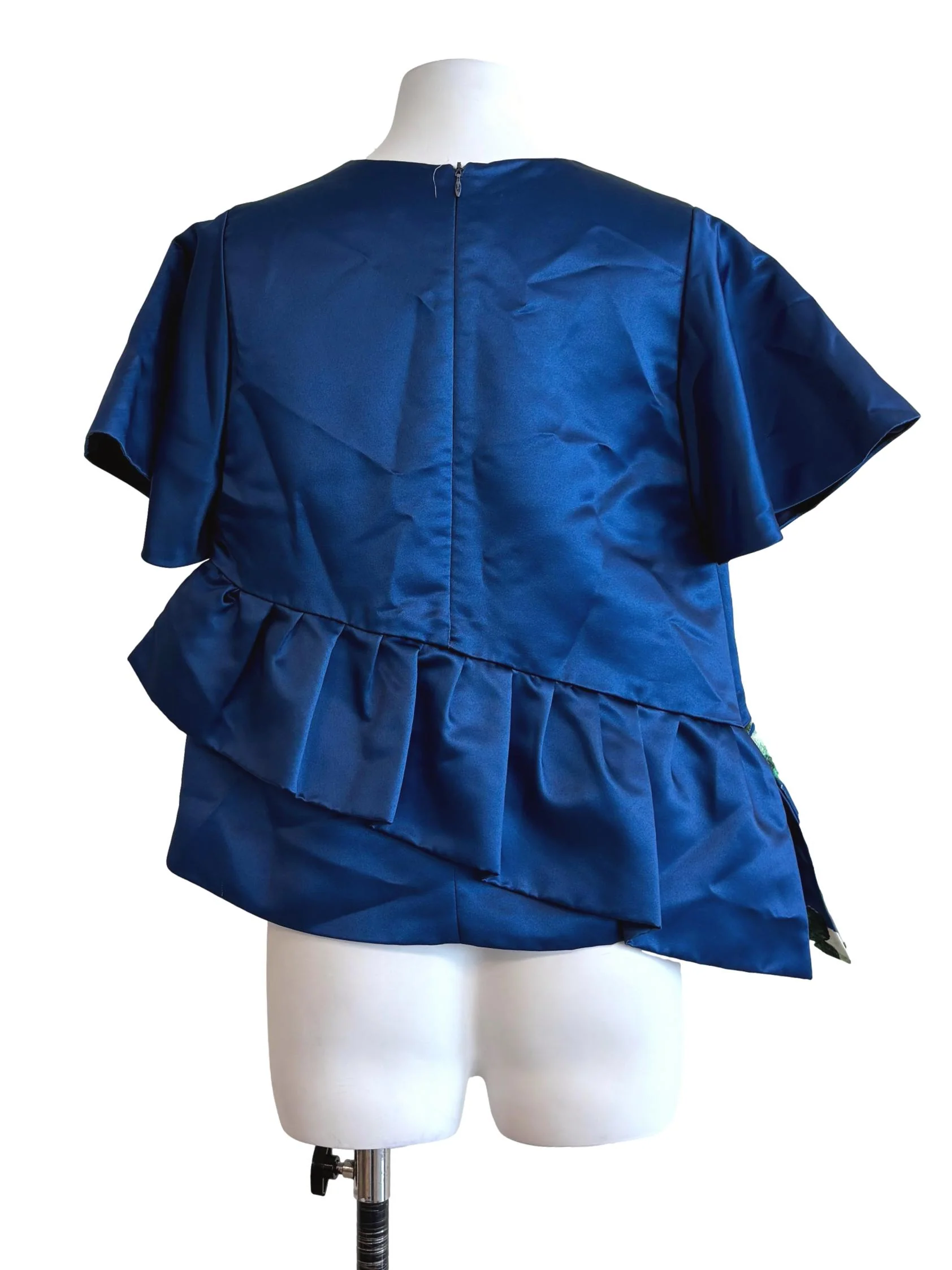 Ocean Blue Graphic Satin Top - Image 2