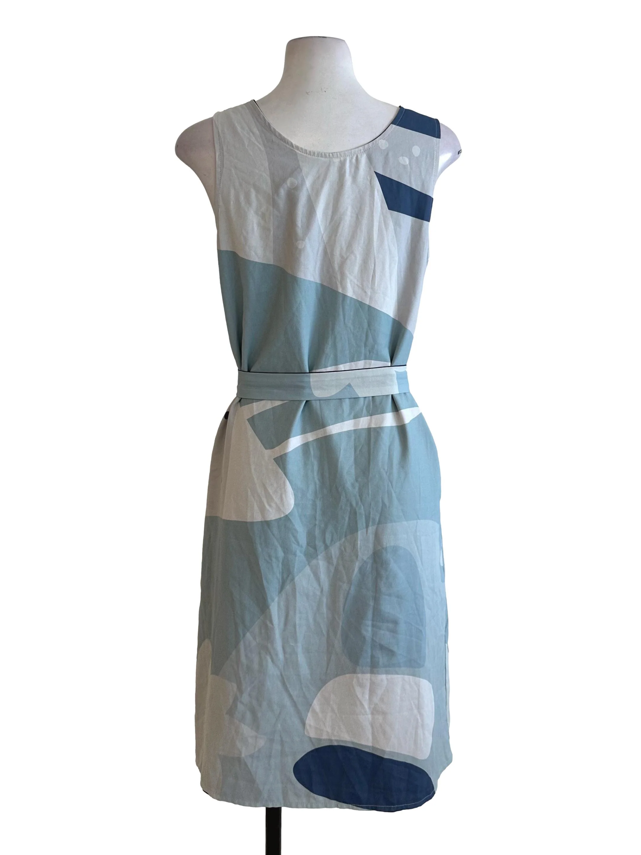Ocean Blue Pattern V Neck Strap Dress - Image 2