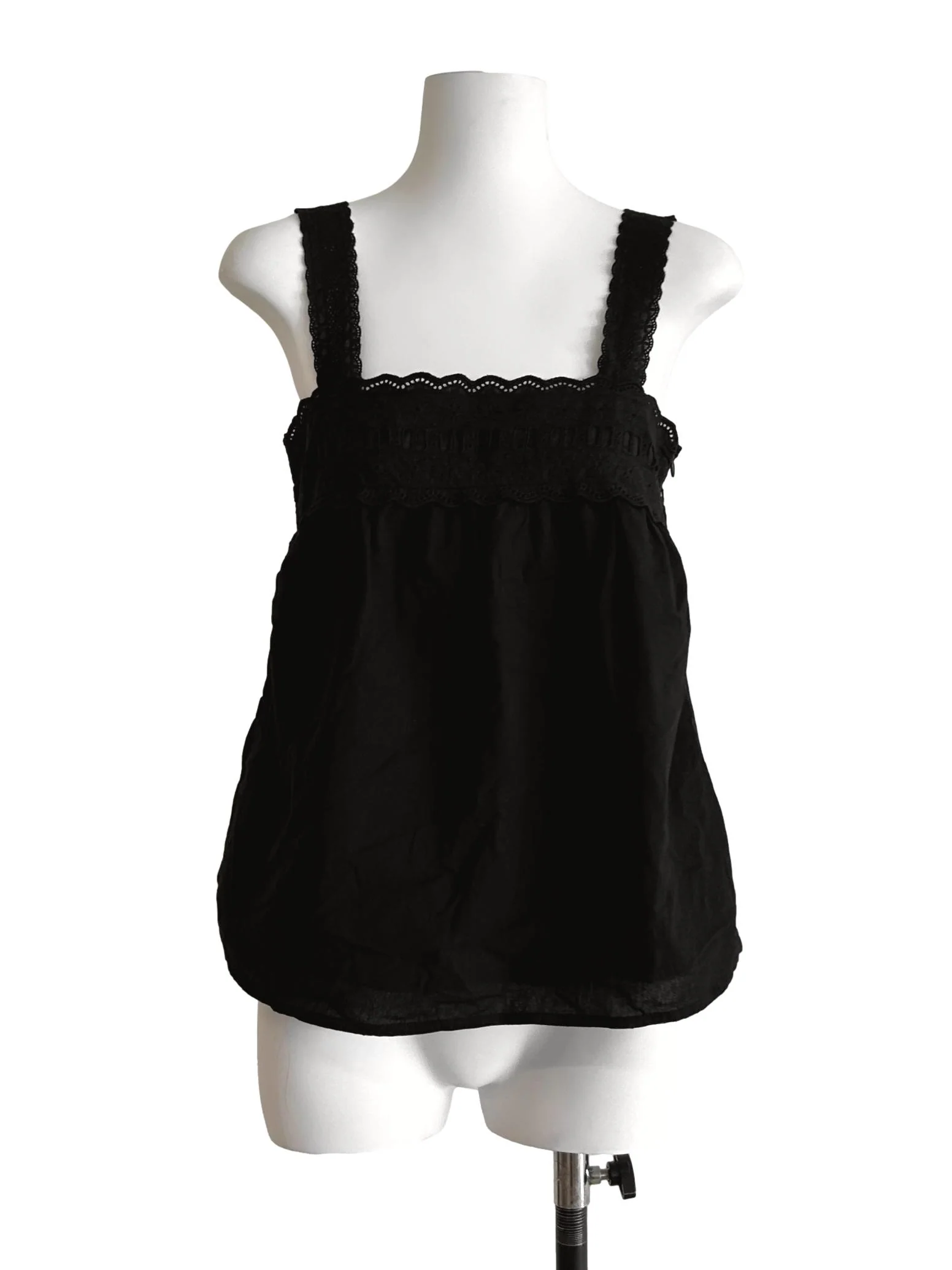 Off Black Embroidered Top TCL