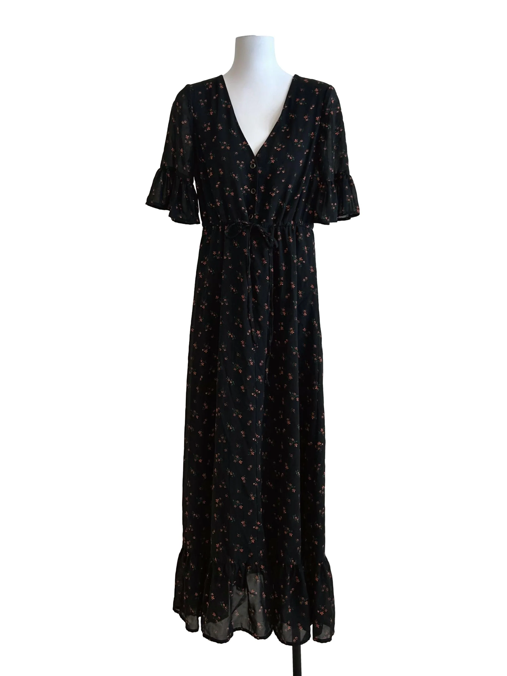 Off-Black Floral Dress