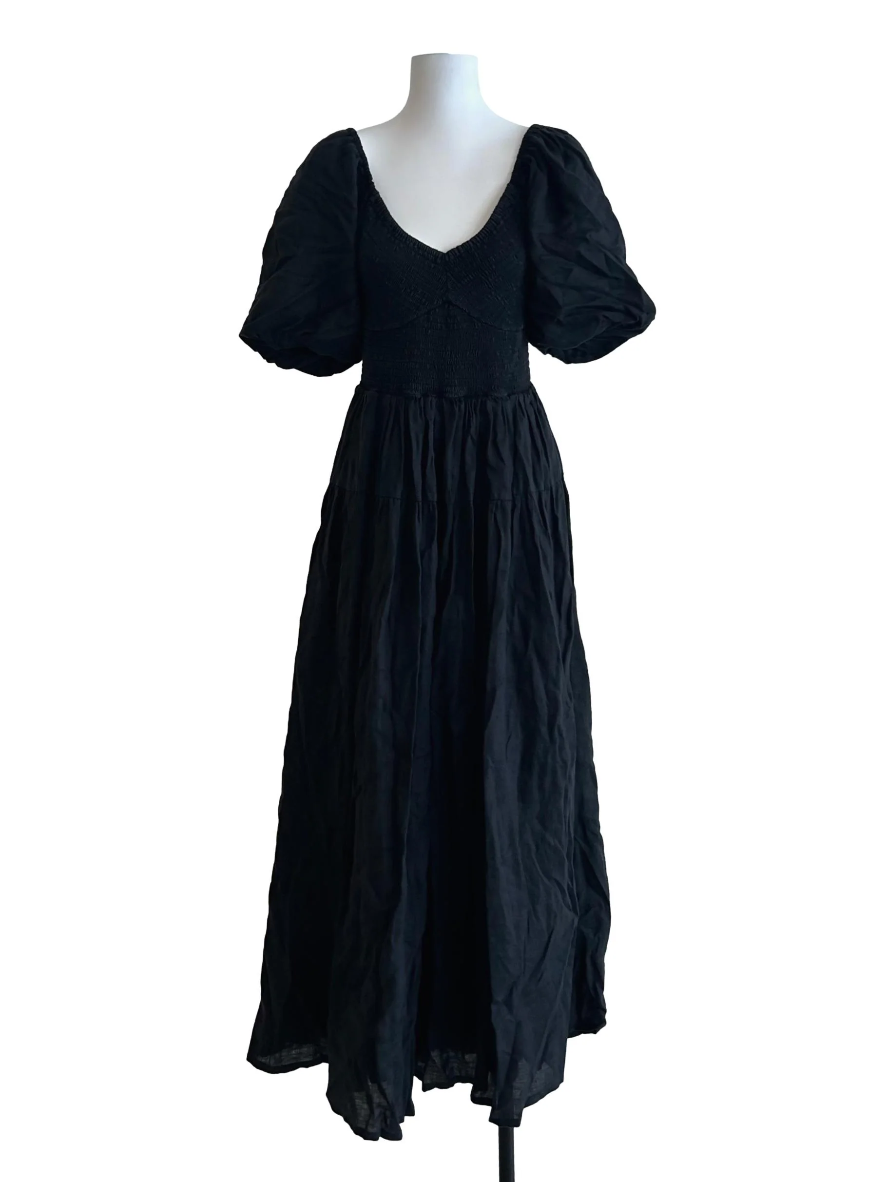 Off-Black Smocked Maxi Dress