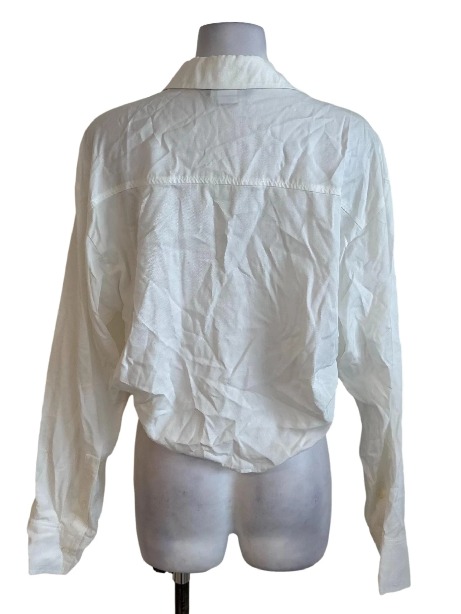 Off White Collar Long Sleeve Top - Image 2