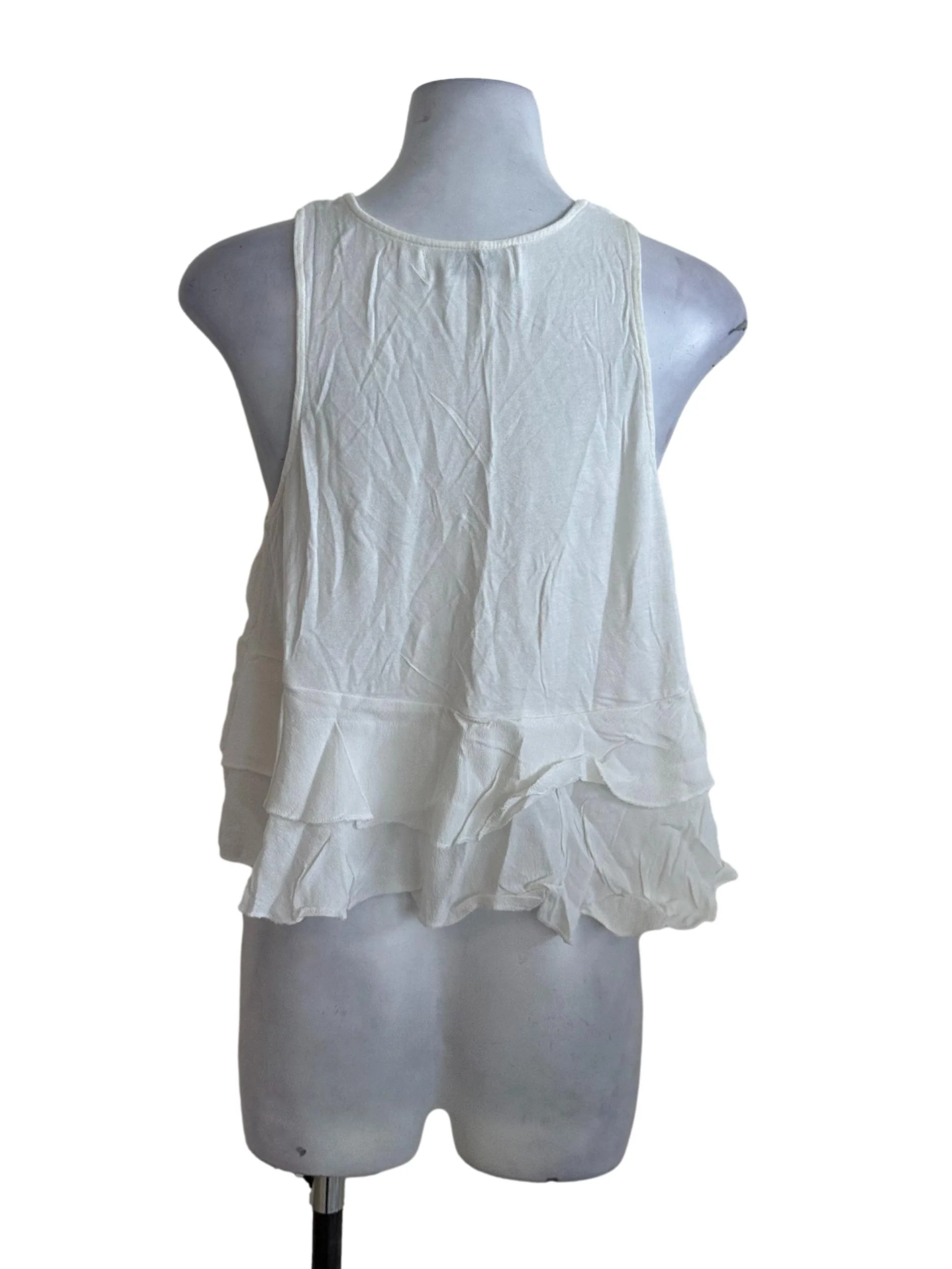 Off White Halter Layer Peplum Top - Image 2