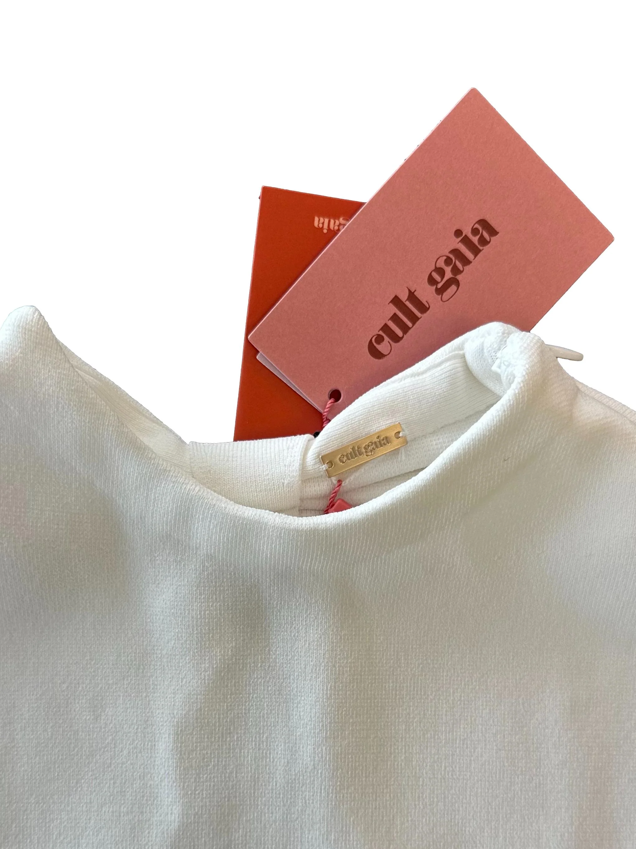 Off White High Neck Backless Dress - Image 3