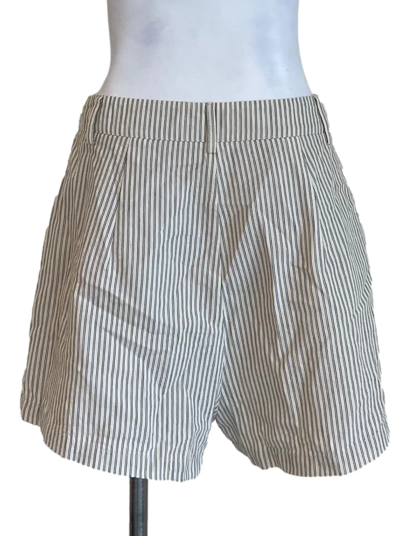 Off White Pin Stripe Shorts - Image 2