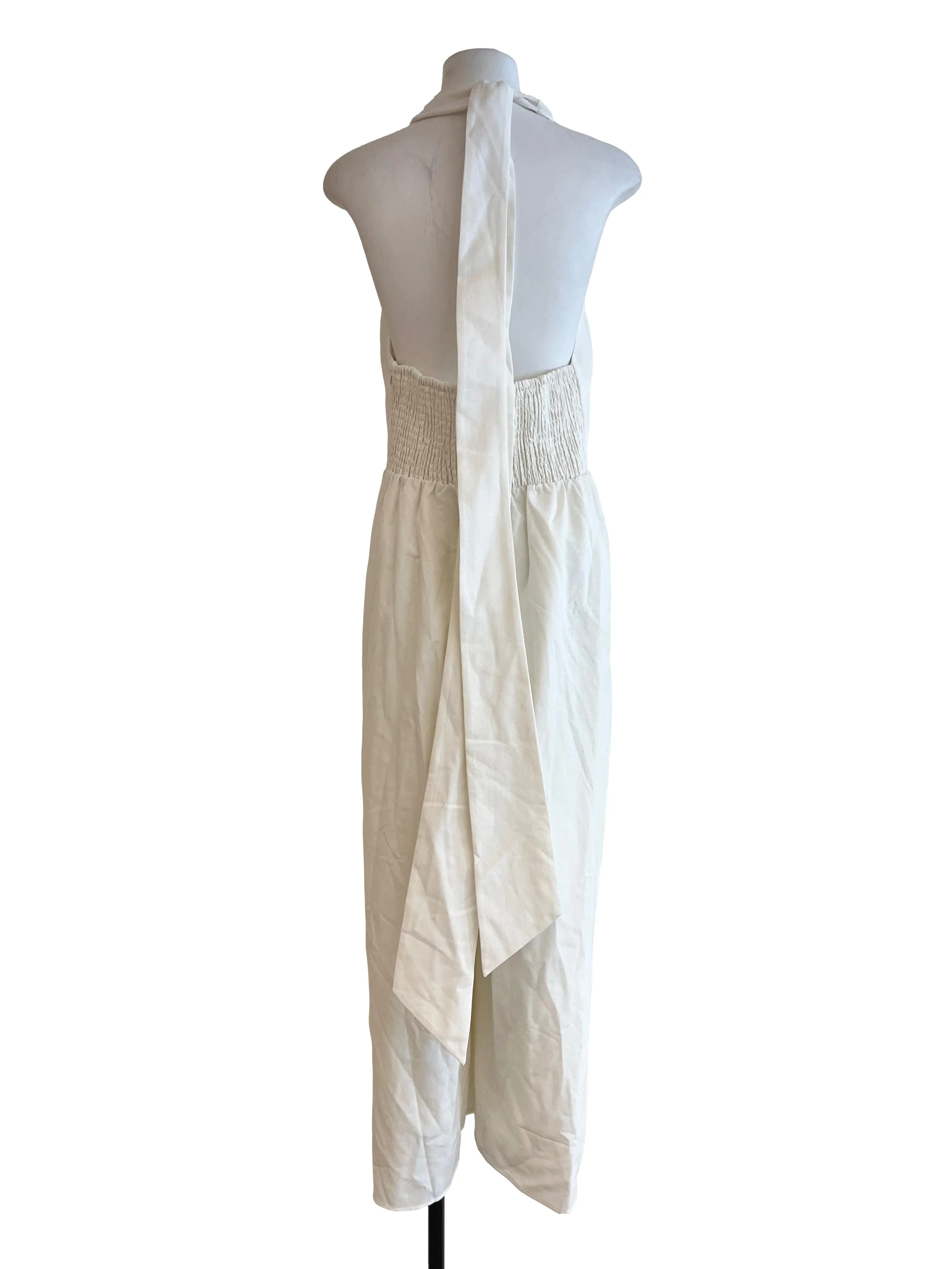 Off White Sleeveless Overalls - Image 2