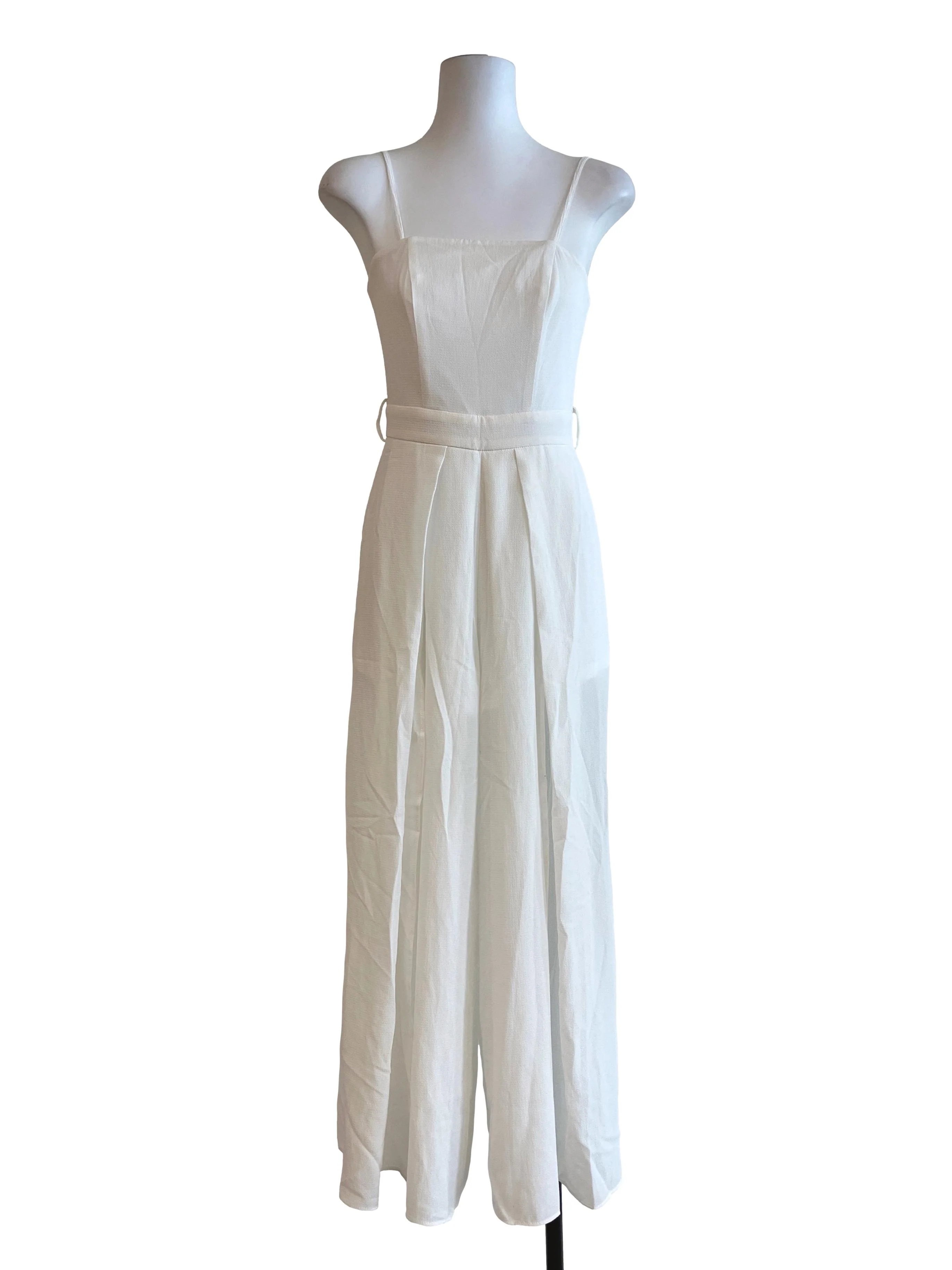 Off White Square Neck Jumpsuit