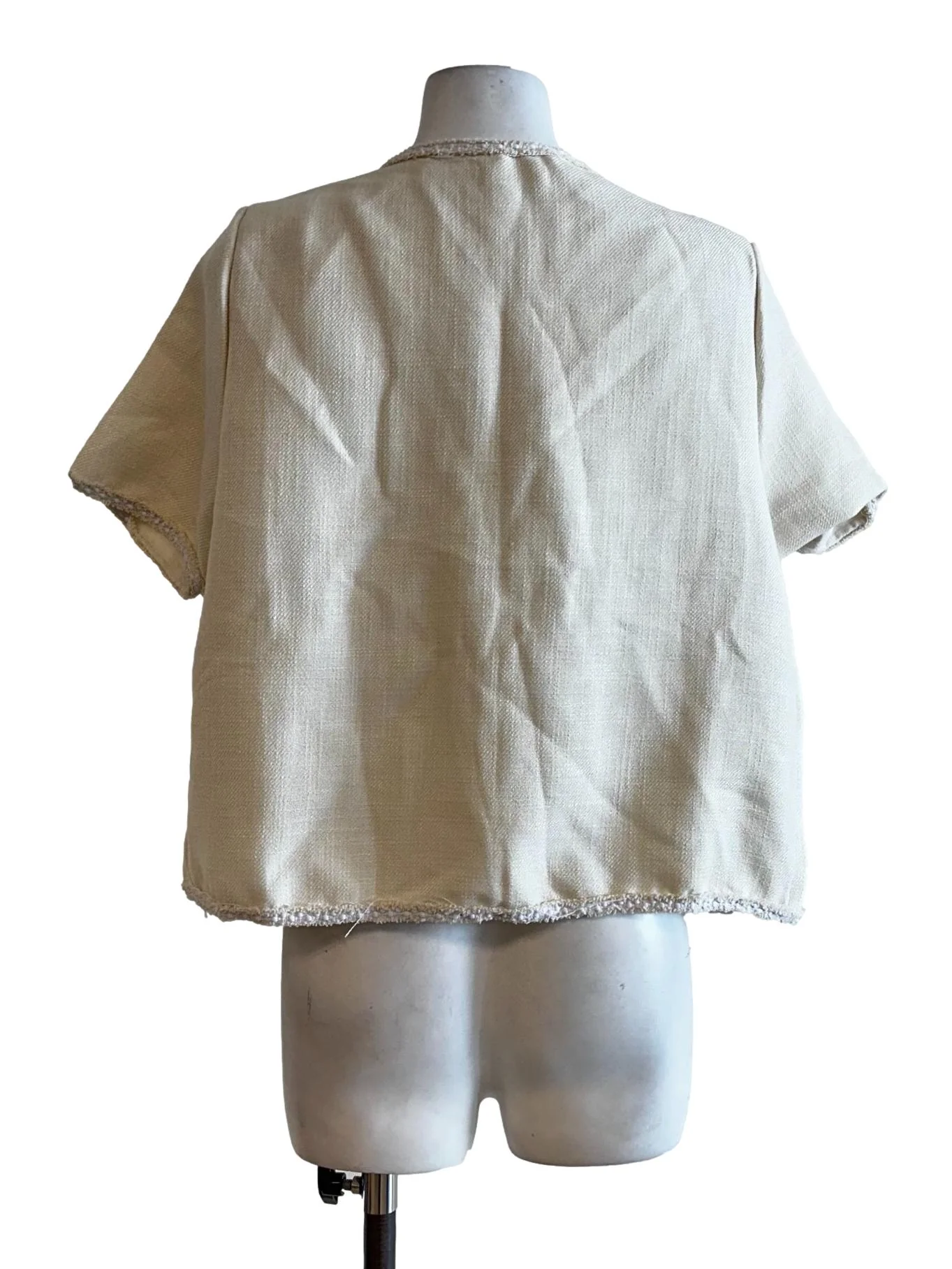Off White Textured Pattern Tops - Image 2