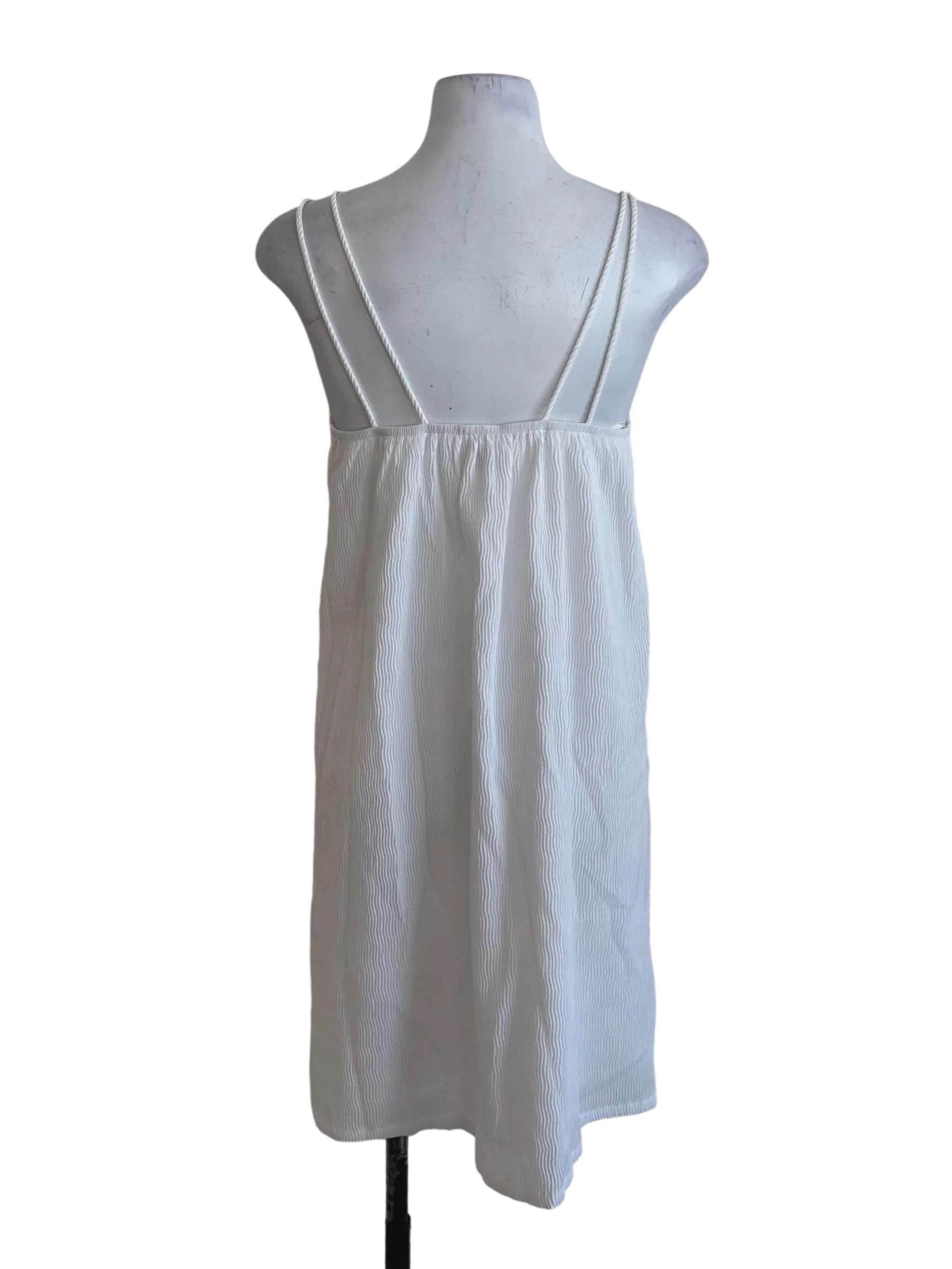 Off White Textured Shift Dress - Image 2