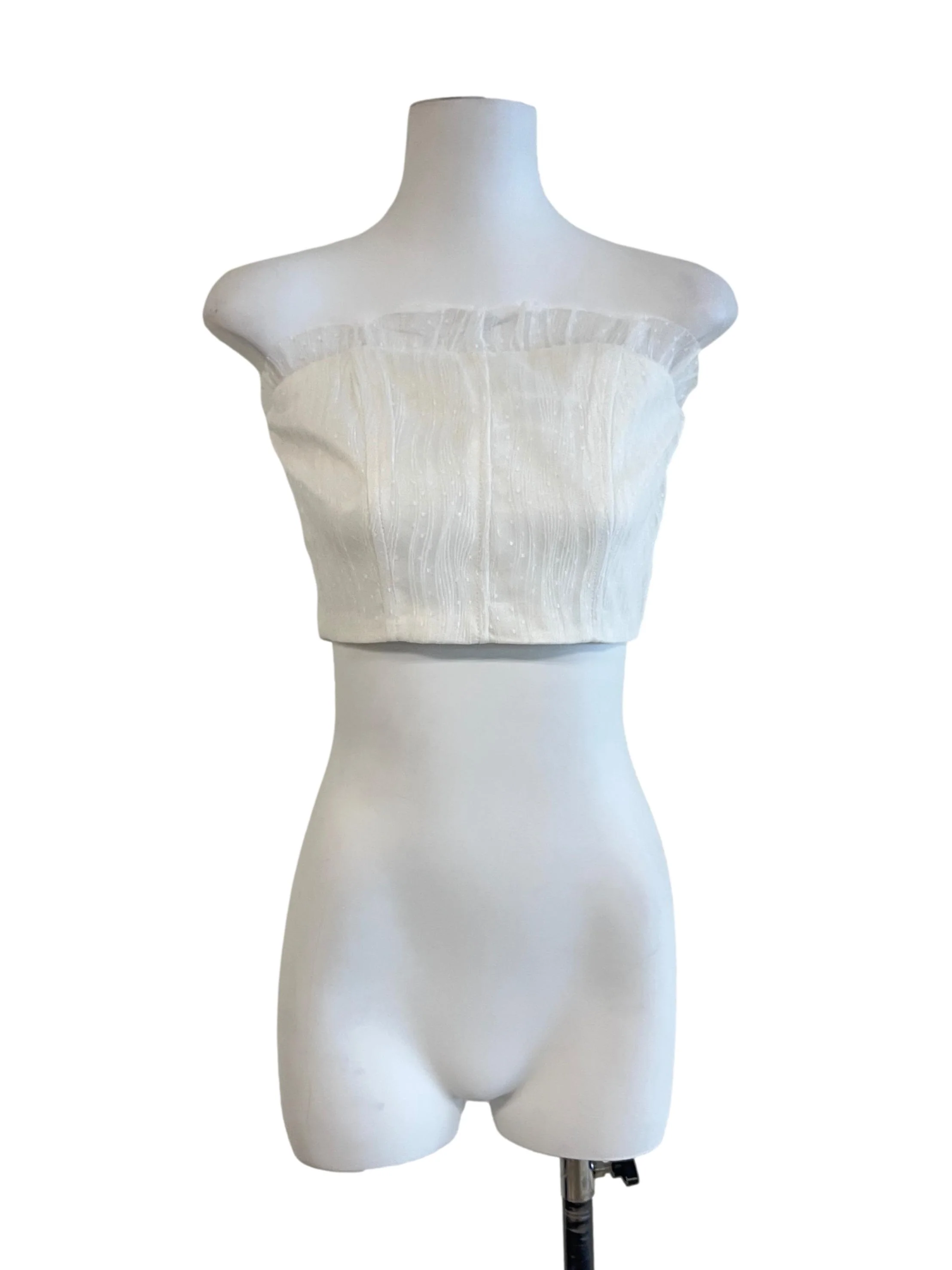 Off White Textured Tube Top