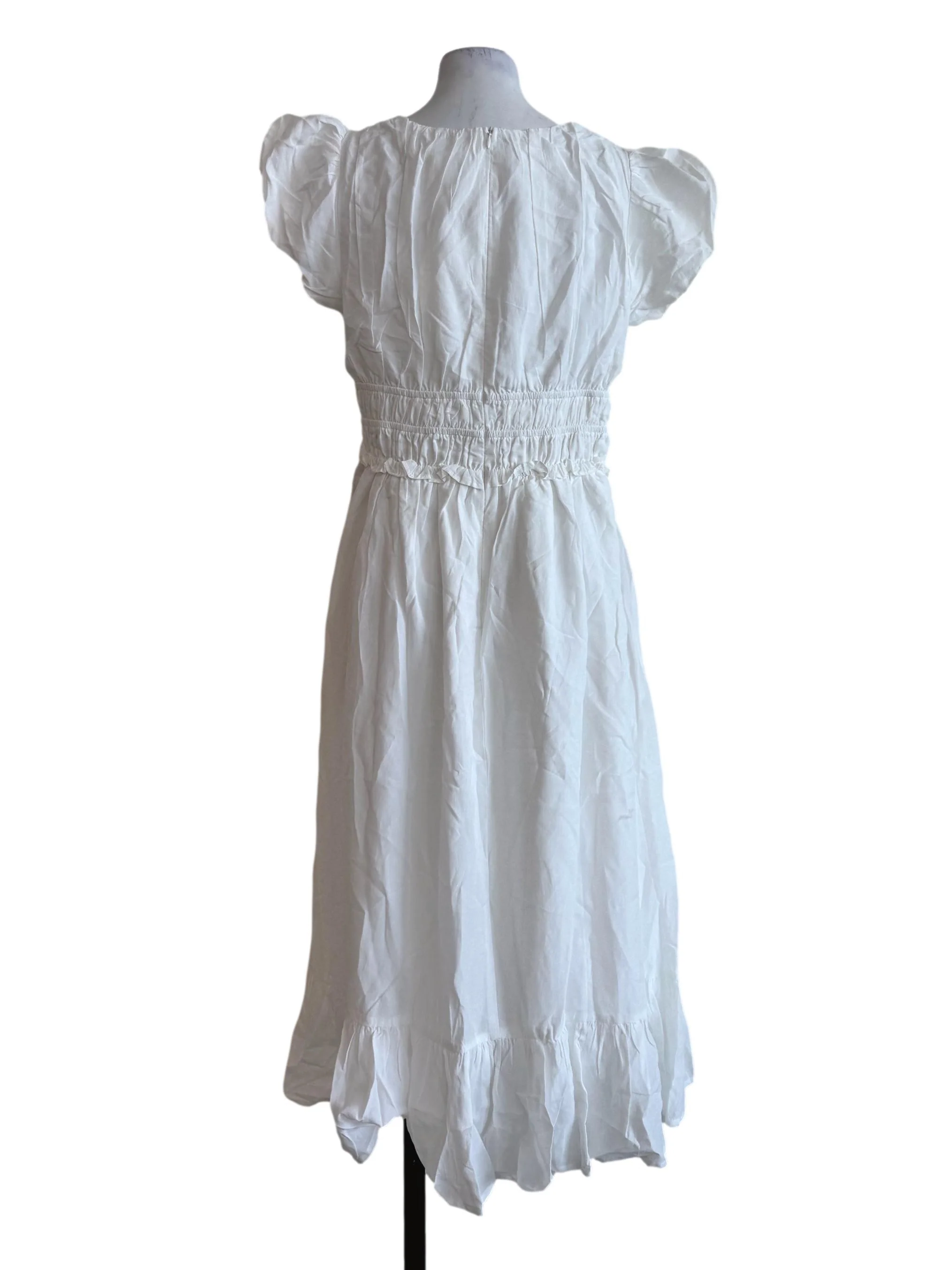 Off White V Neck Sintra Dress - Image 2