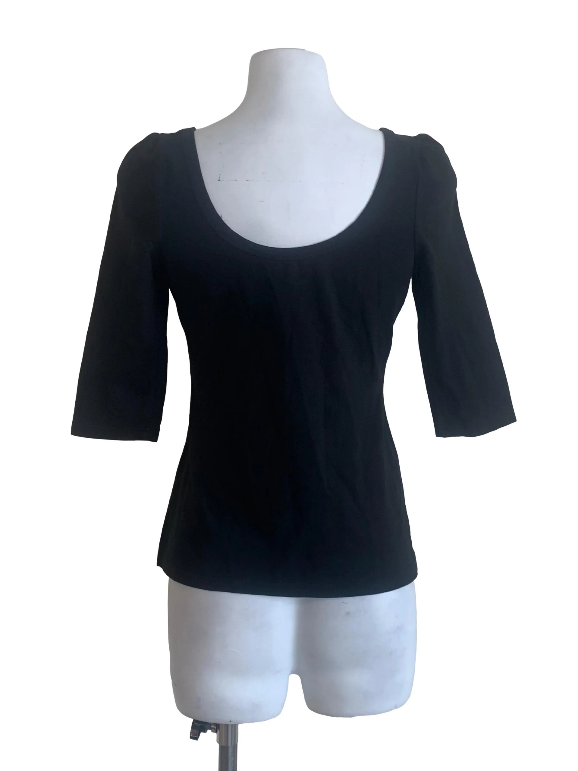 Oil Black Three-Quarter Sleeves Top - Image 2