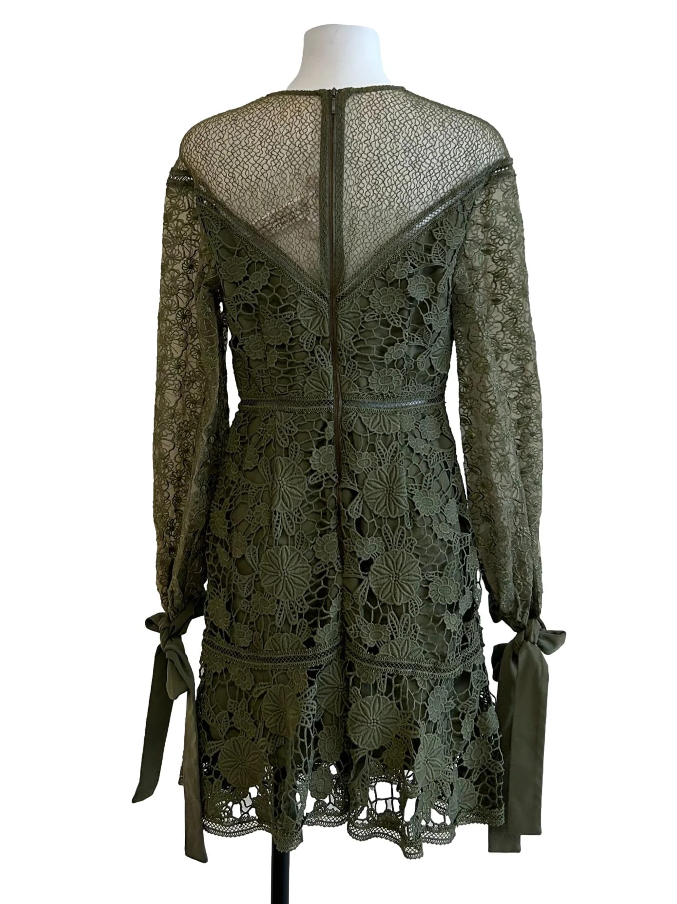 Olive Green Eyelet Dress - Image 2