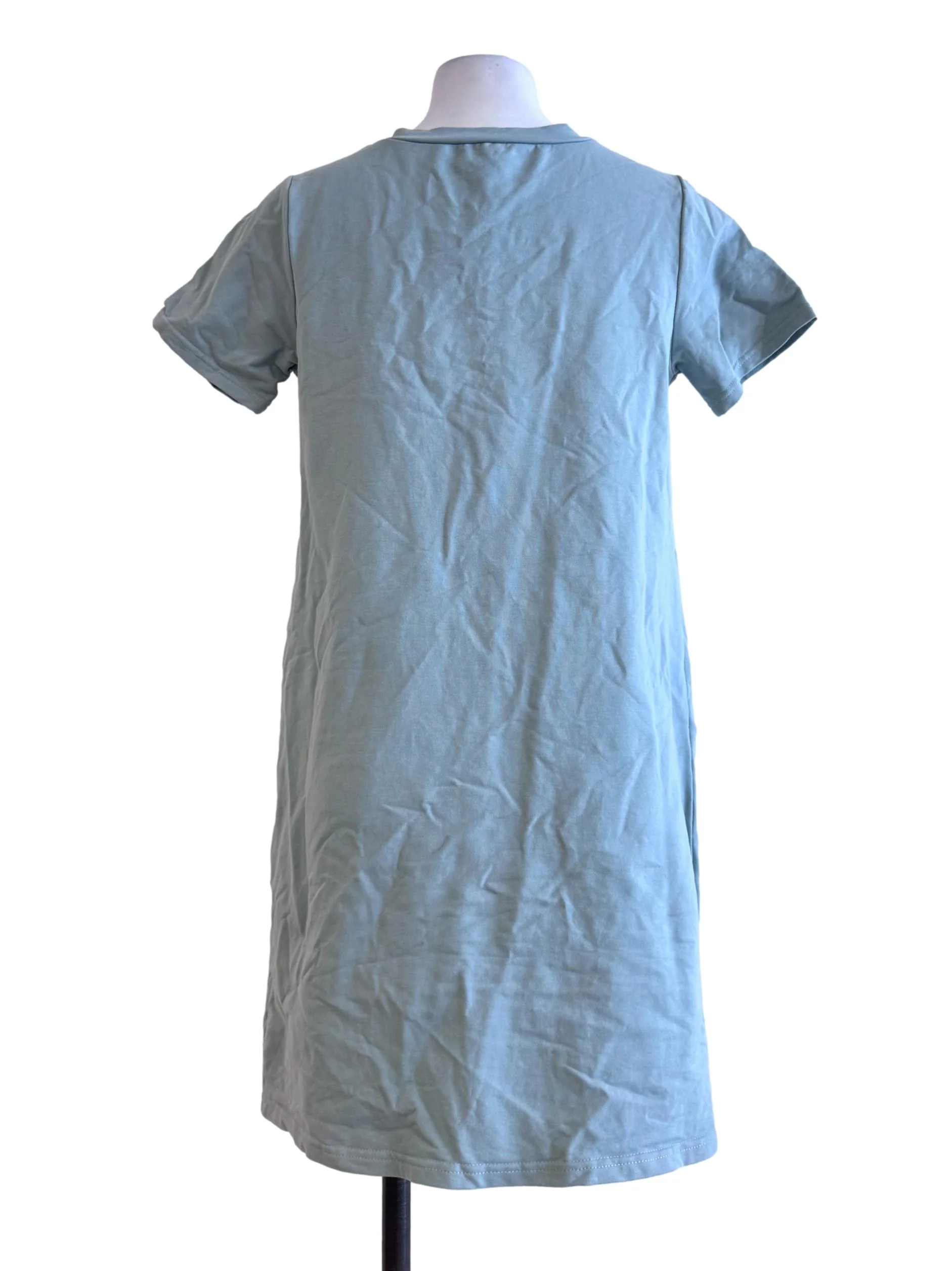 Olive Green Halter Neck Short Sleeve Dress - Image 2