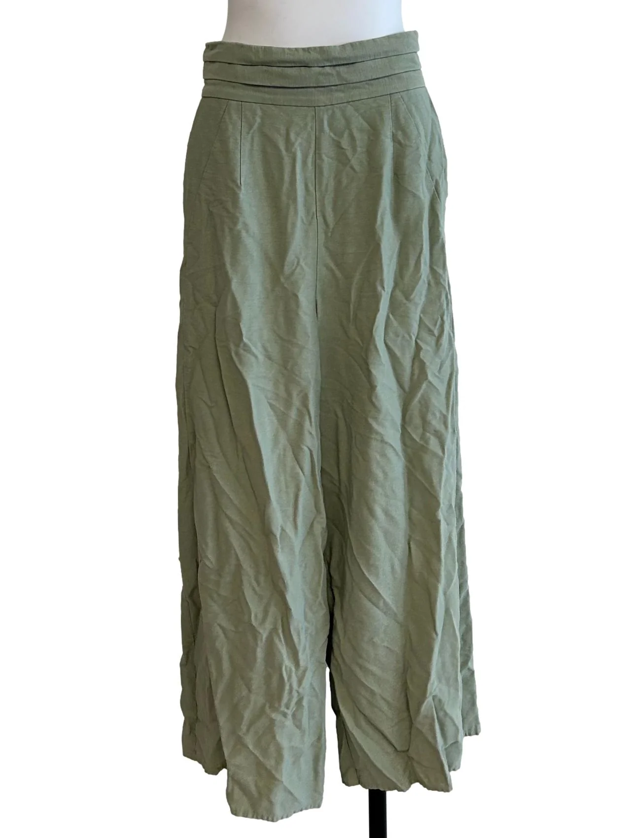 Olive Green High-Waisted Pants
