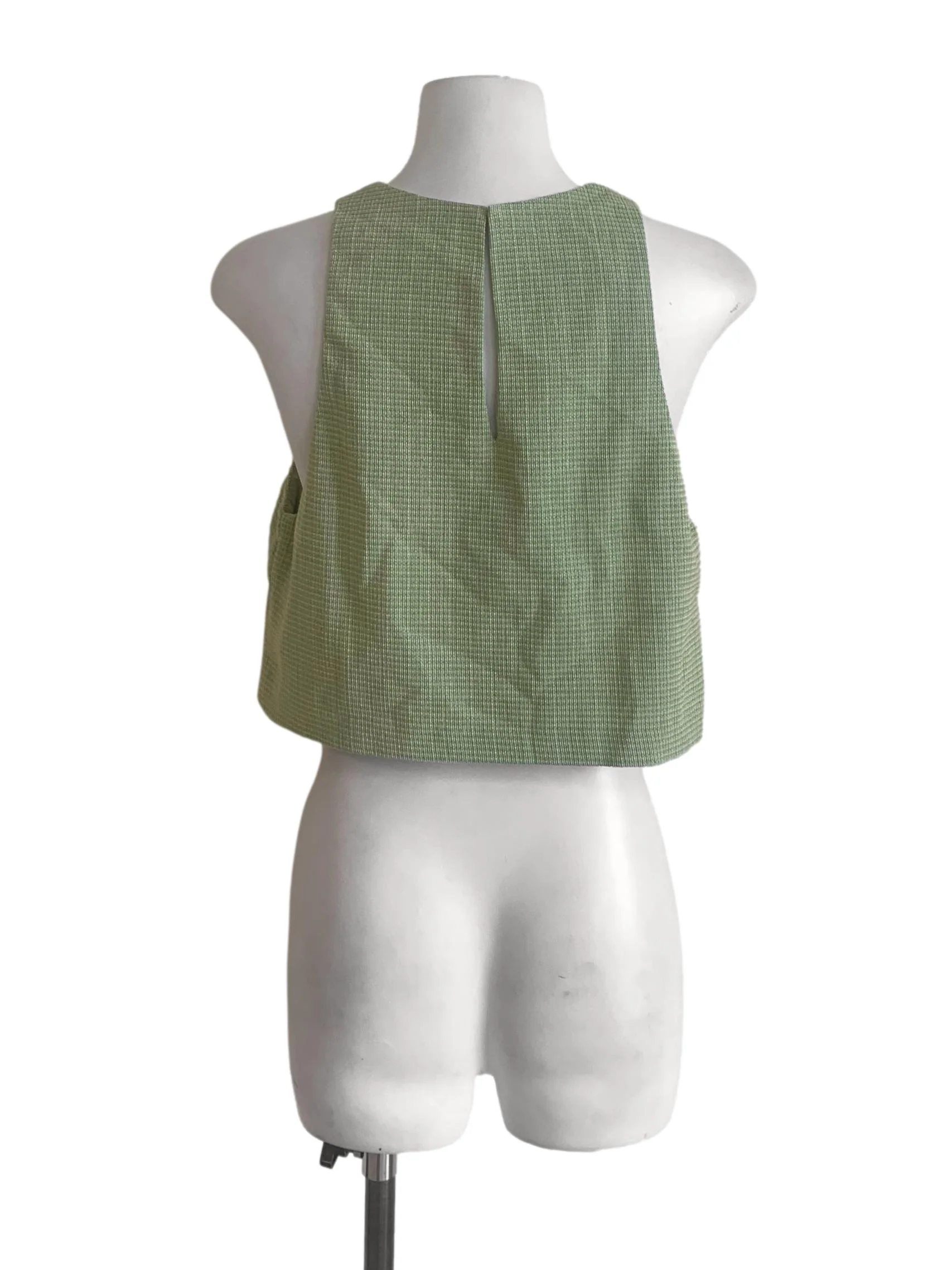 Olive Green Round Neck Top LB - Image 2