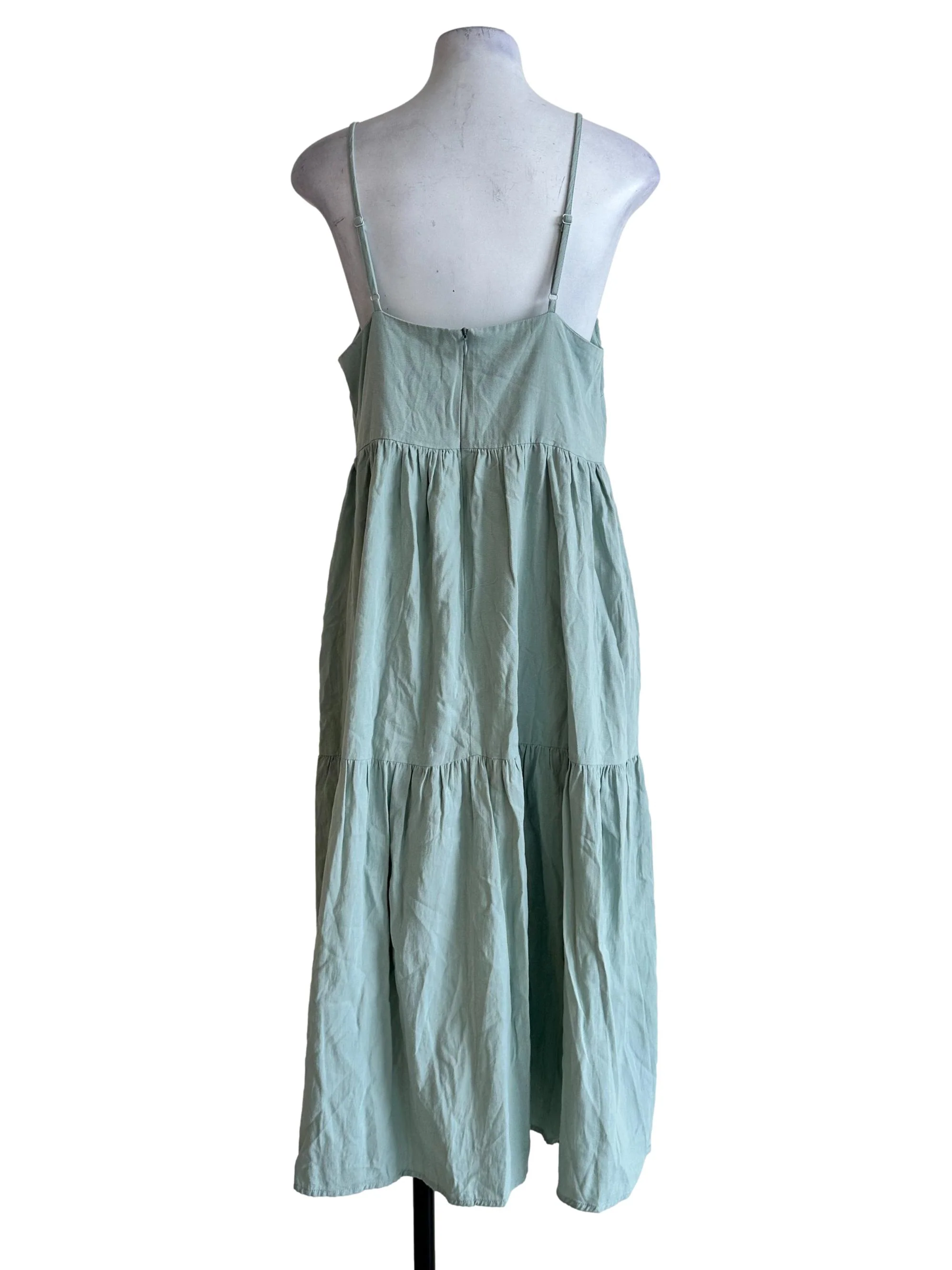Olive Green Sleeveless Midi Dress - Image 2