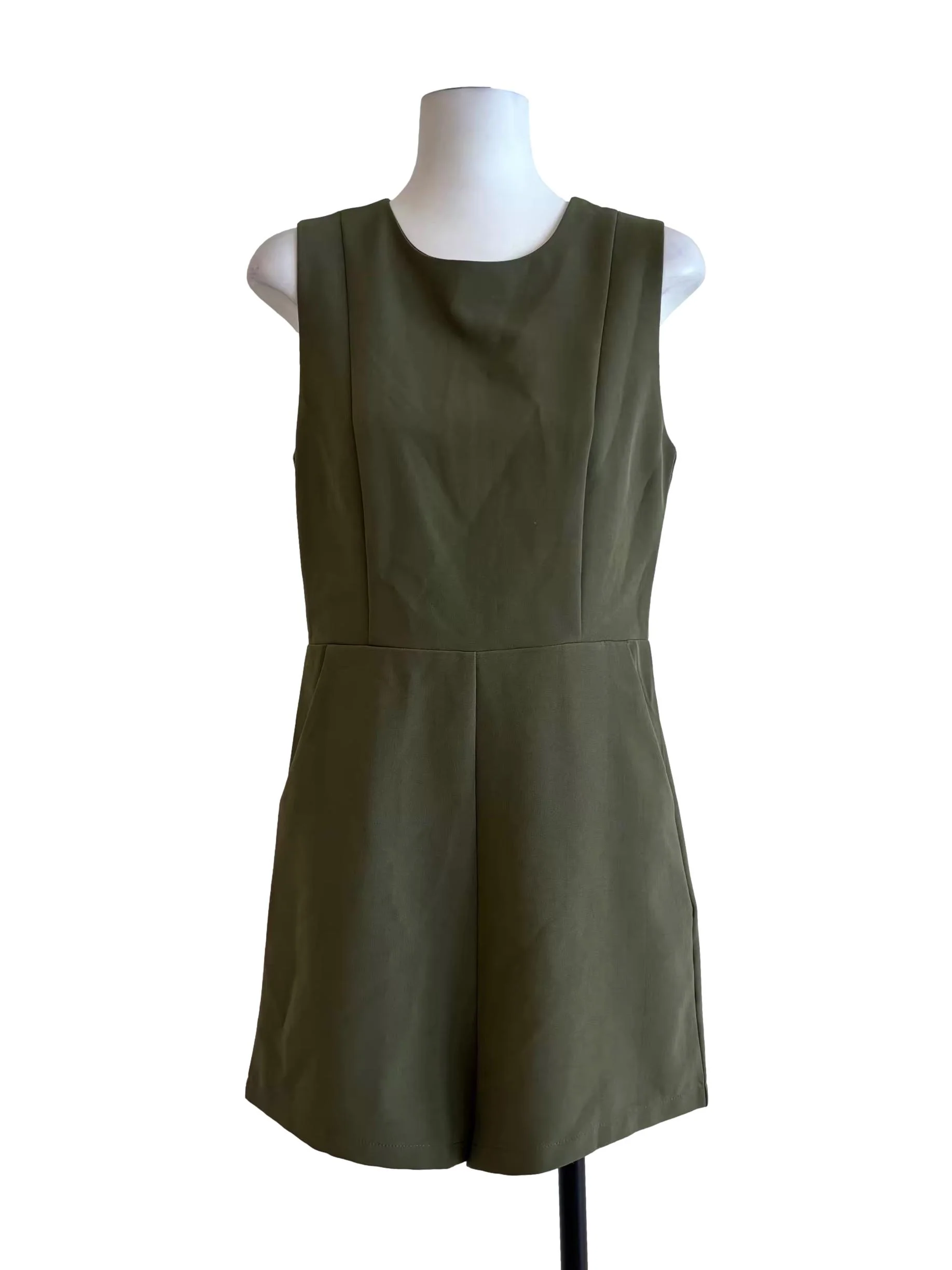 Olive Green Sleeveless Romper