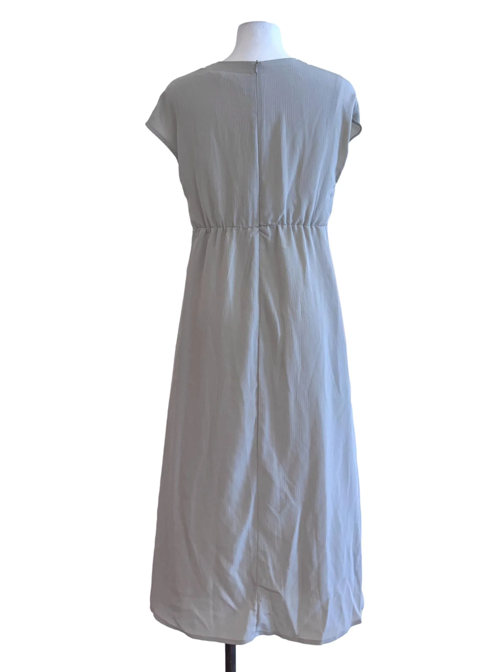 Sage Green V Neck Buttoned Maxi Dress - Image 2