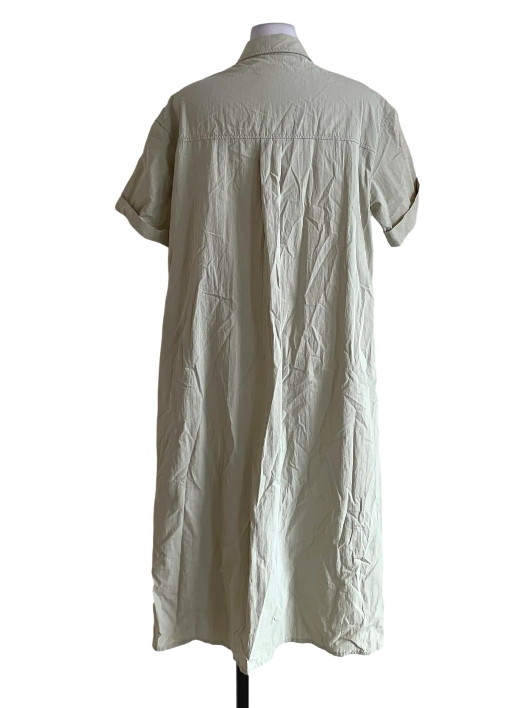 Olive Green Wing Collar Empire Dress - Image 2