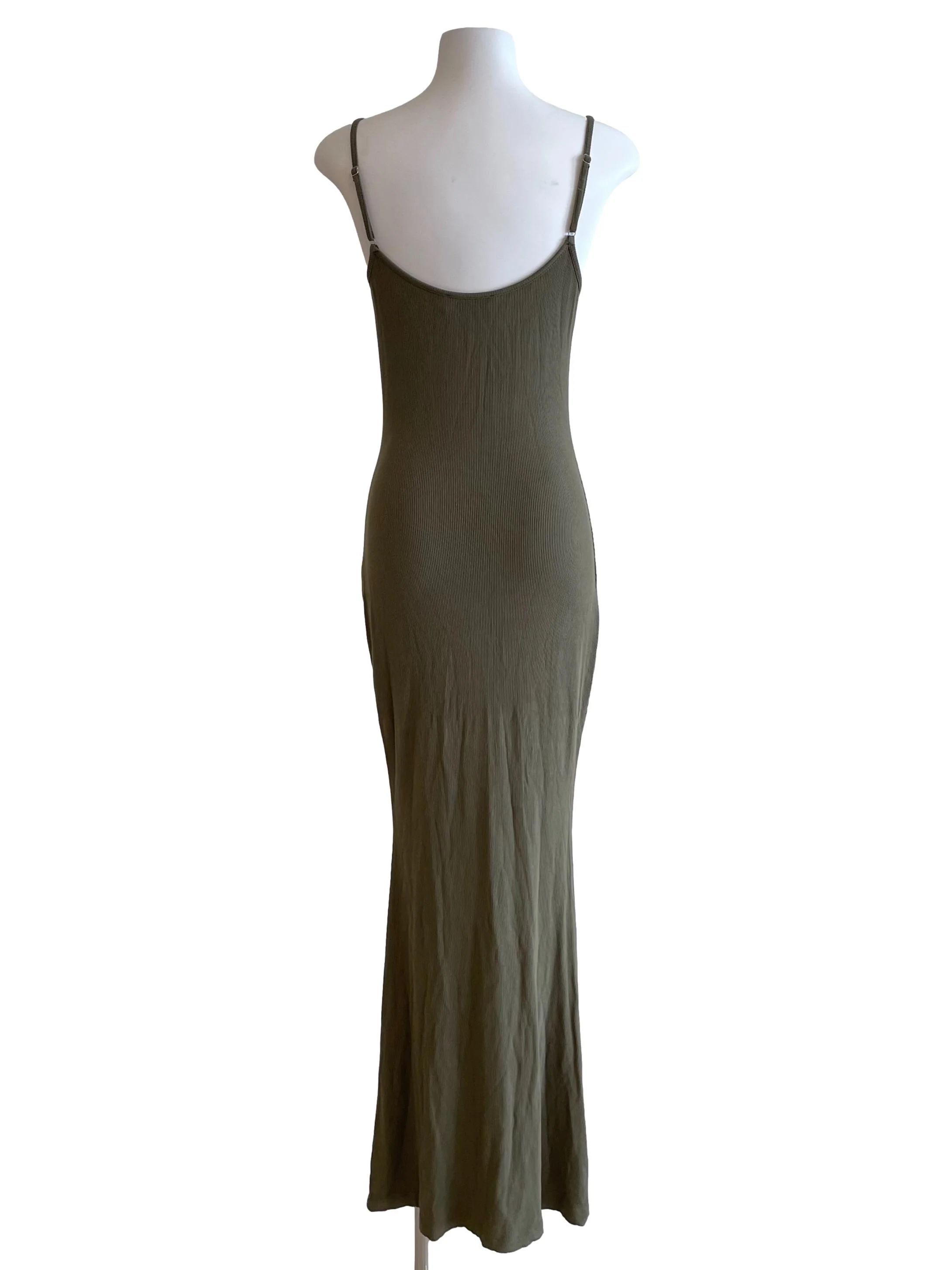 Olive Knit Bodycon Cami Dress - Image 2