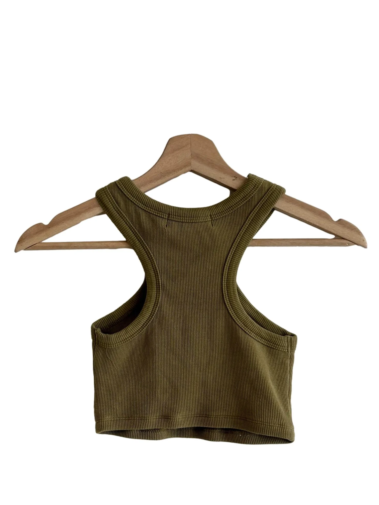 Olive Scoop Crop Top - Image 2