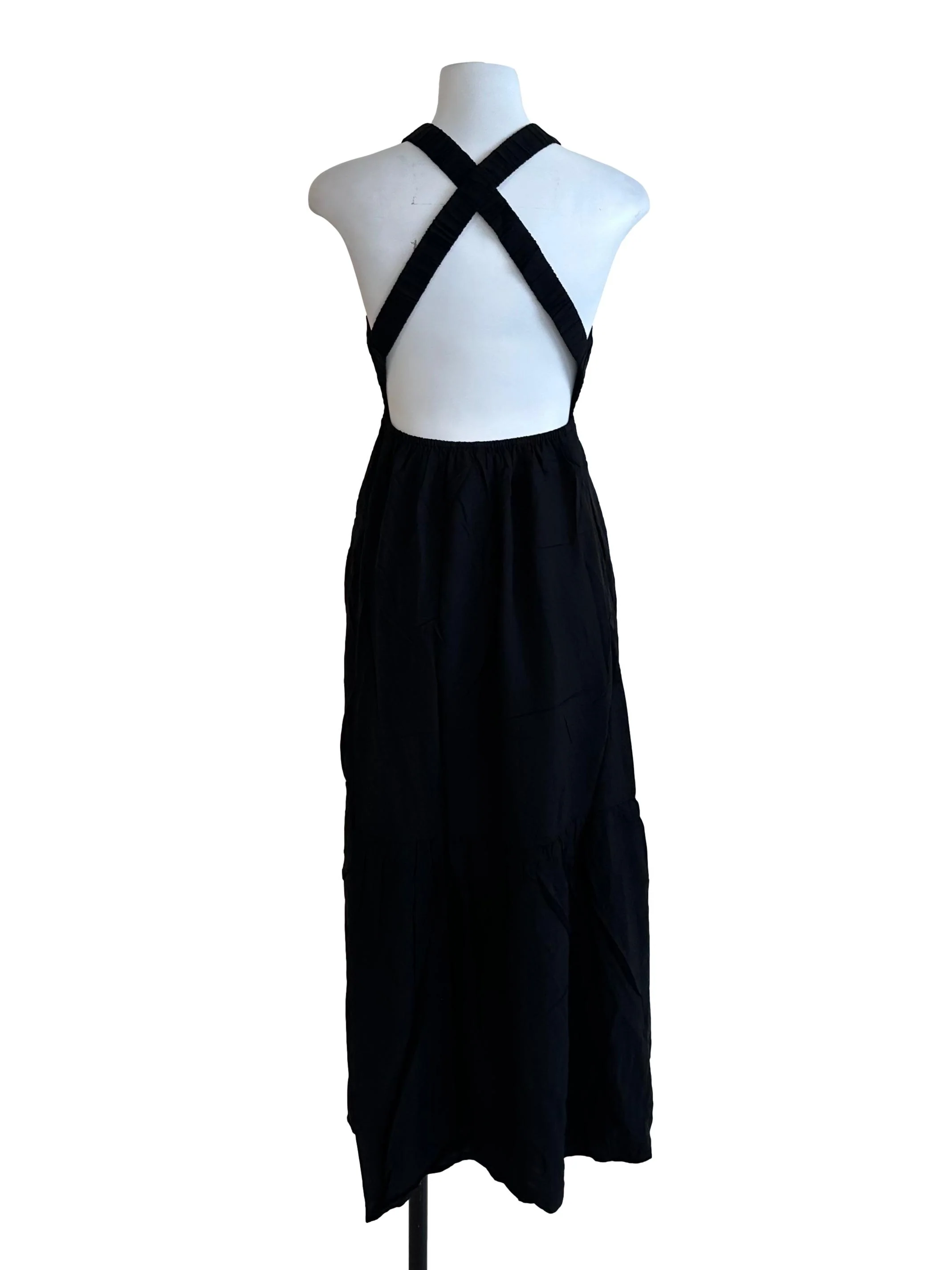 Onyx Black Back Overlap Dress - Image 2