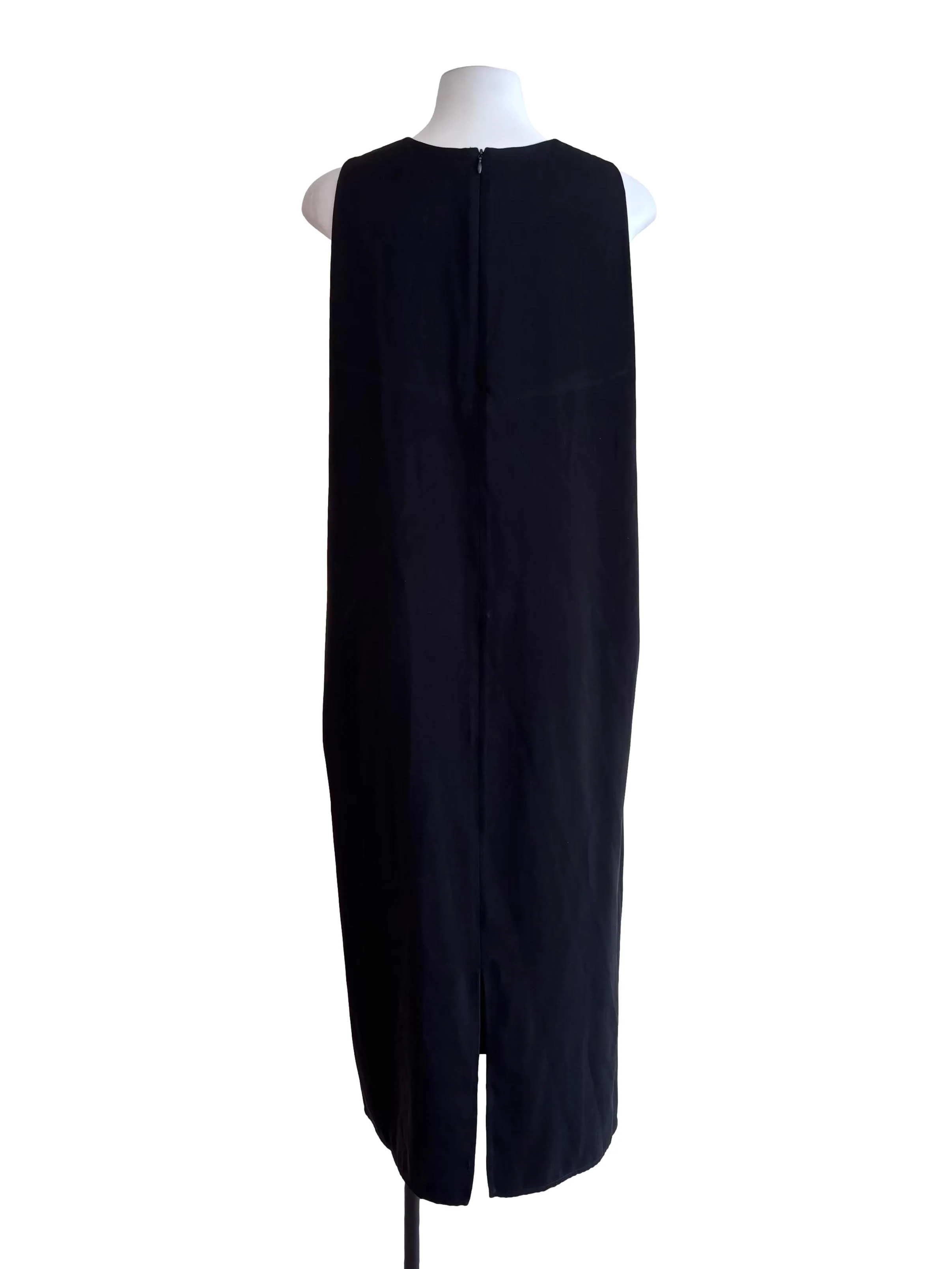 Onyx Black Caped Shift Dress - Image 2