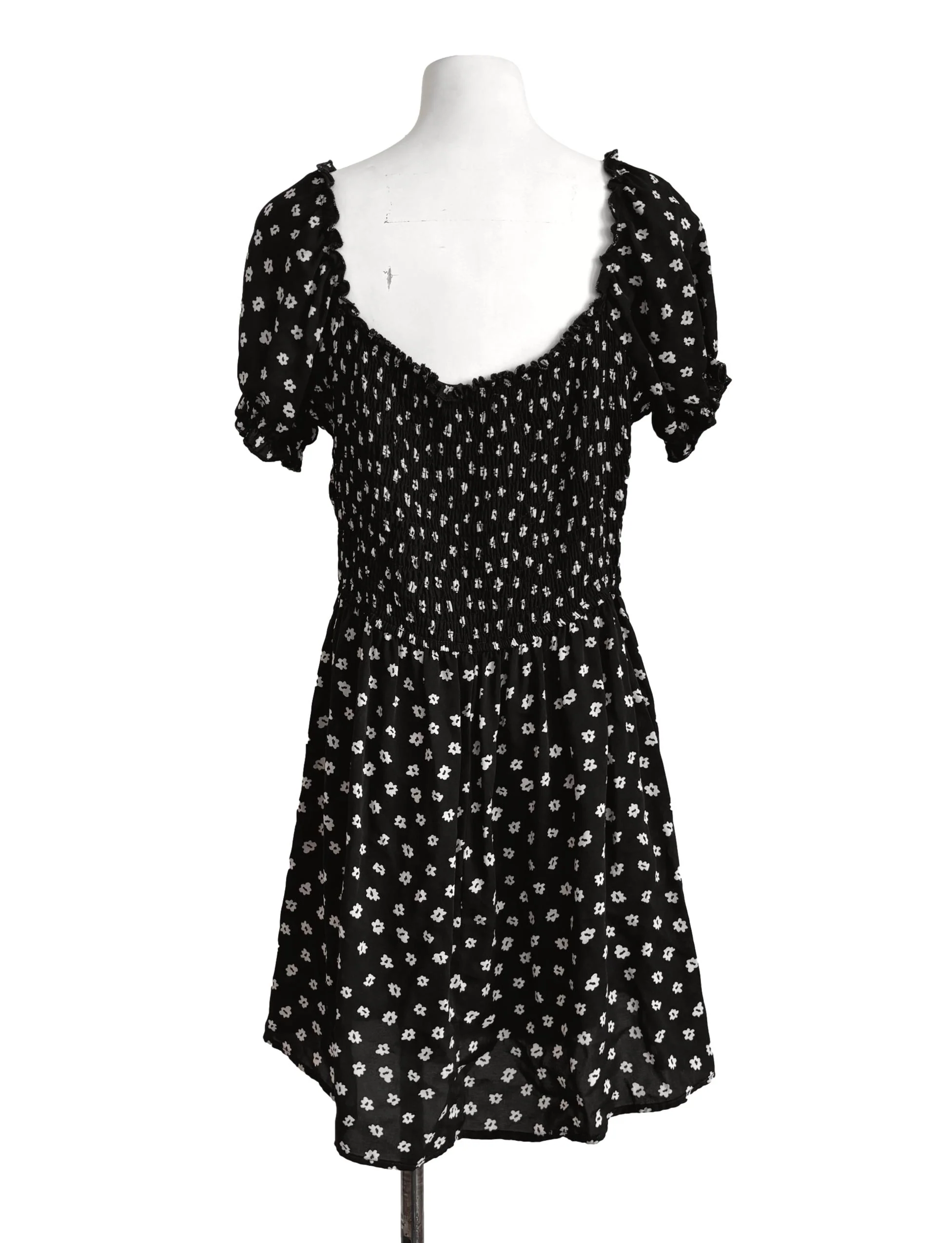 Onyx Black Floral Smocked Dress - Image 2