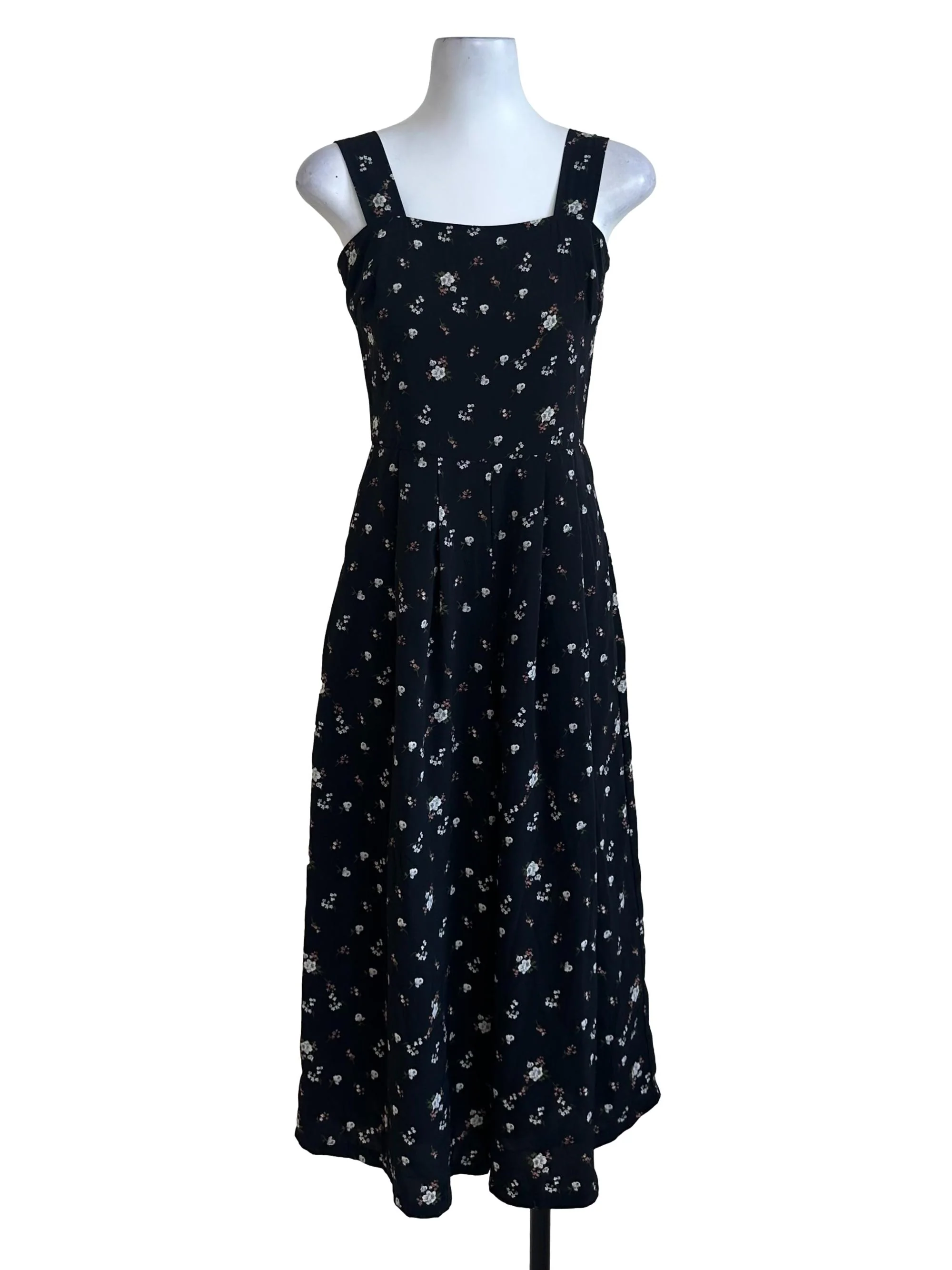 Onyx Black Floral Square Neck Jumpsuit