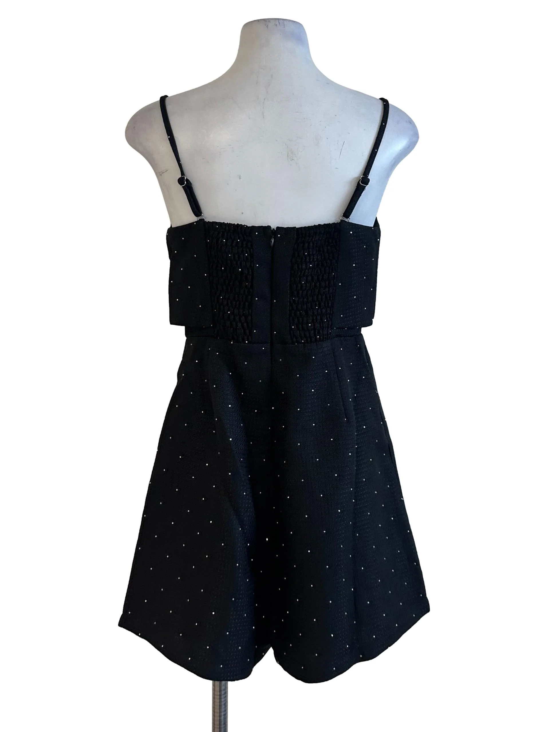 Onyx Black Glitter Textured Rompers - Image 2