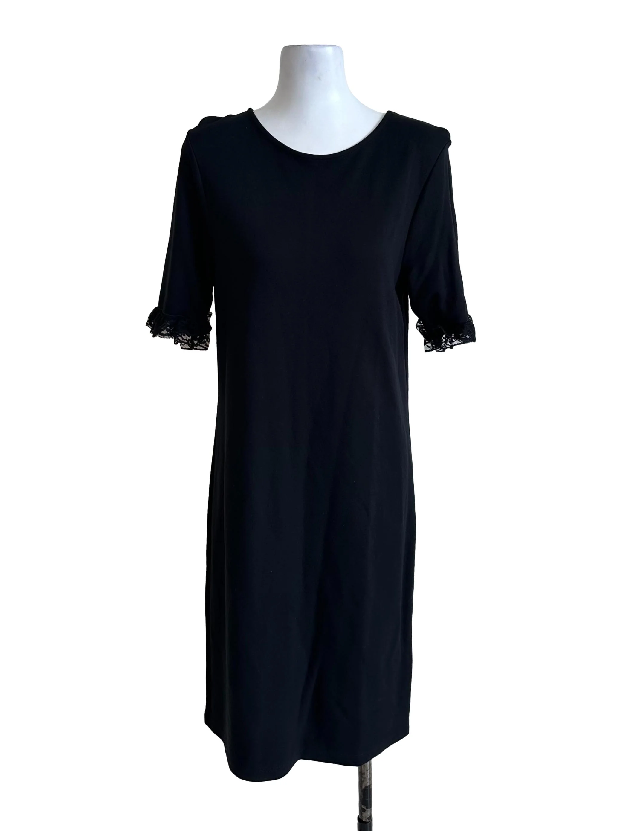 Onyx Black Lace Border Sleeve Dress