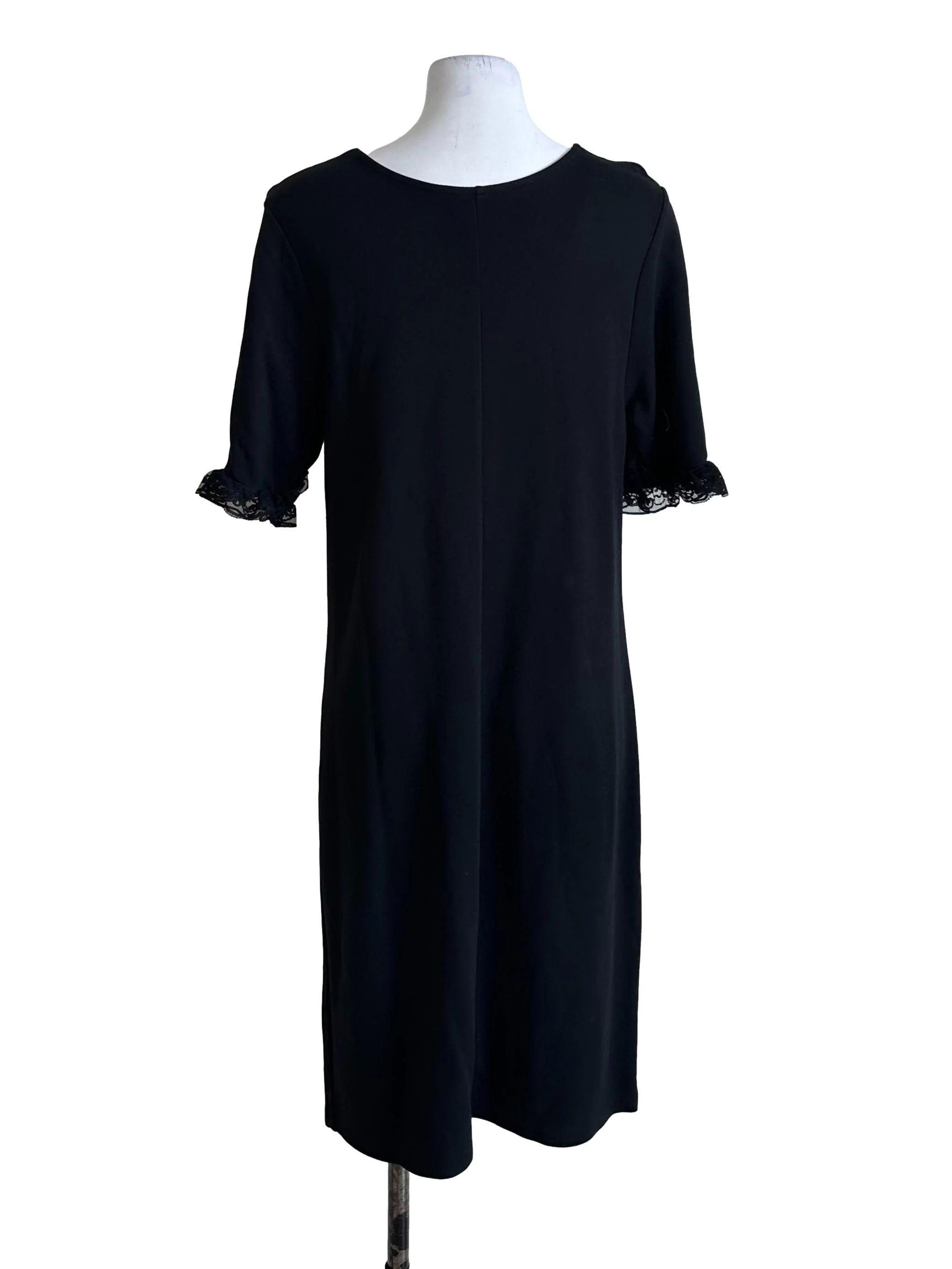 Onyx Black Lace Border Sleeve Dress - Image 2