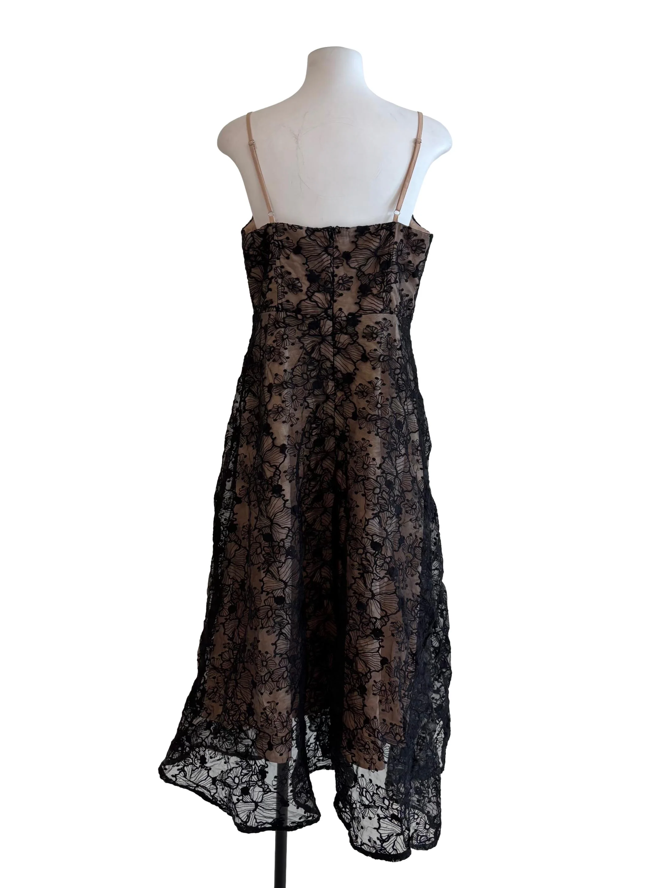 Onyx Black Lined Sweetheart Lace Dress - Image 2