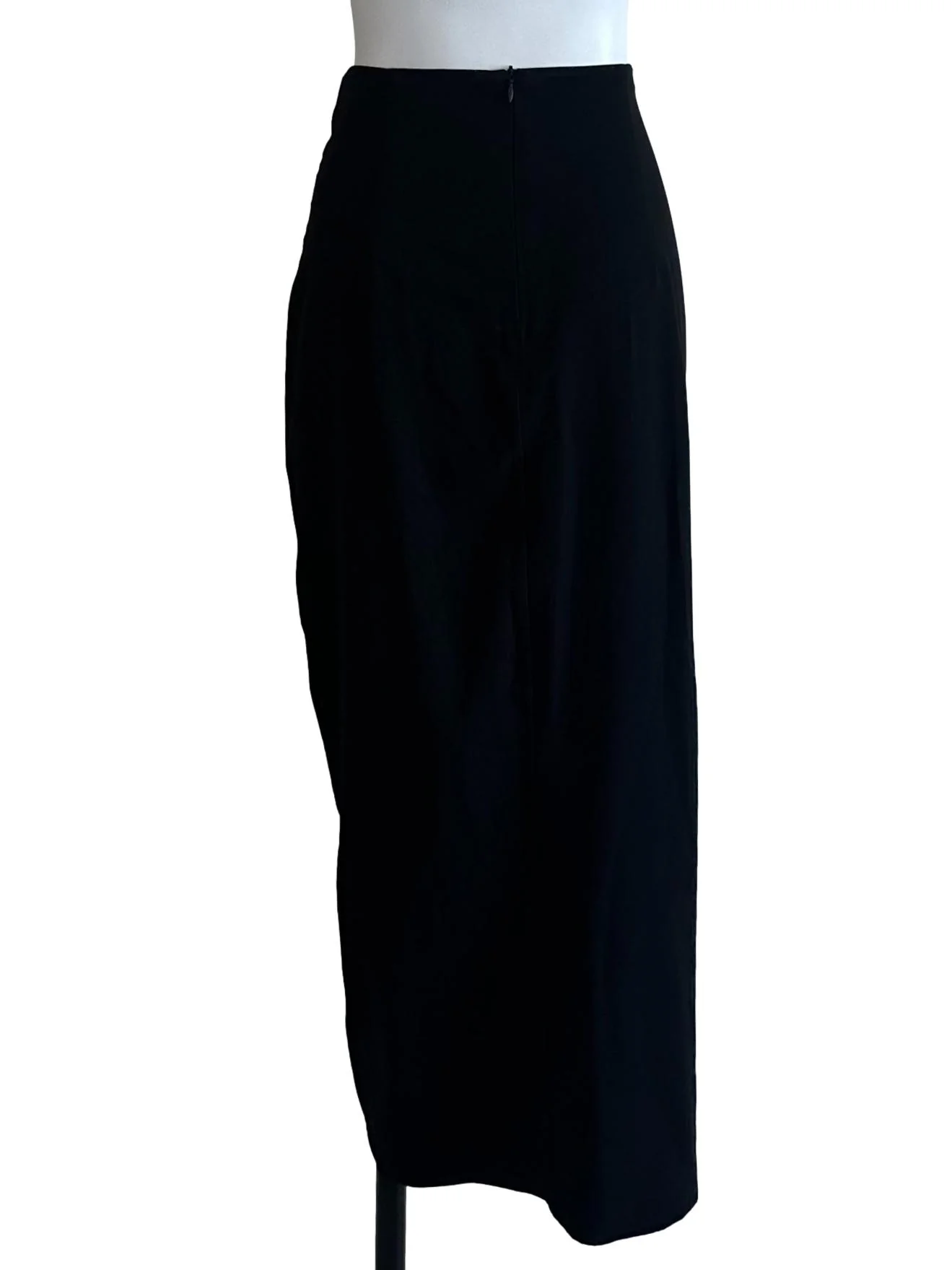 Onyx Black Ruched Slit Skirt - Image 2