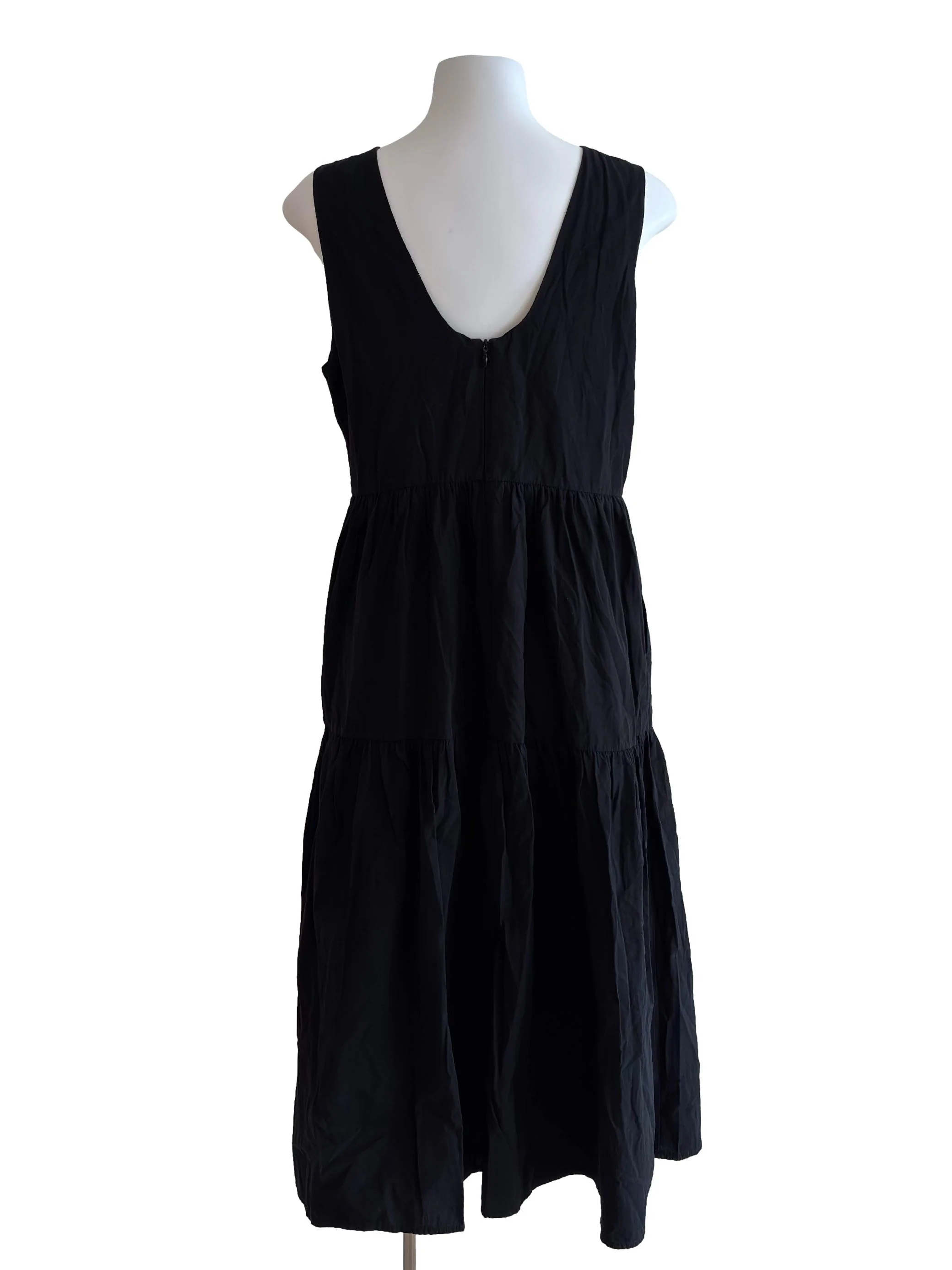 Onyx Black Scoop Back Tiered Dress - Image 2