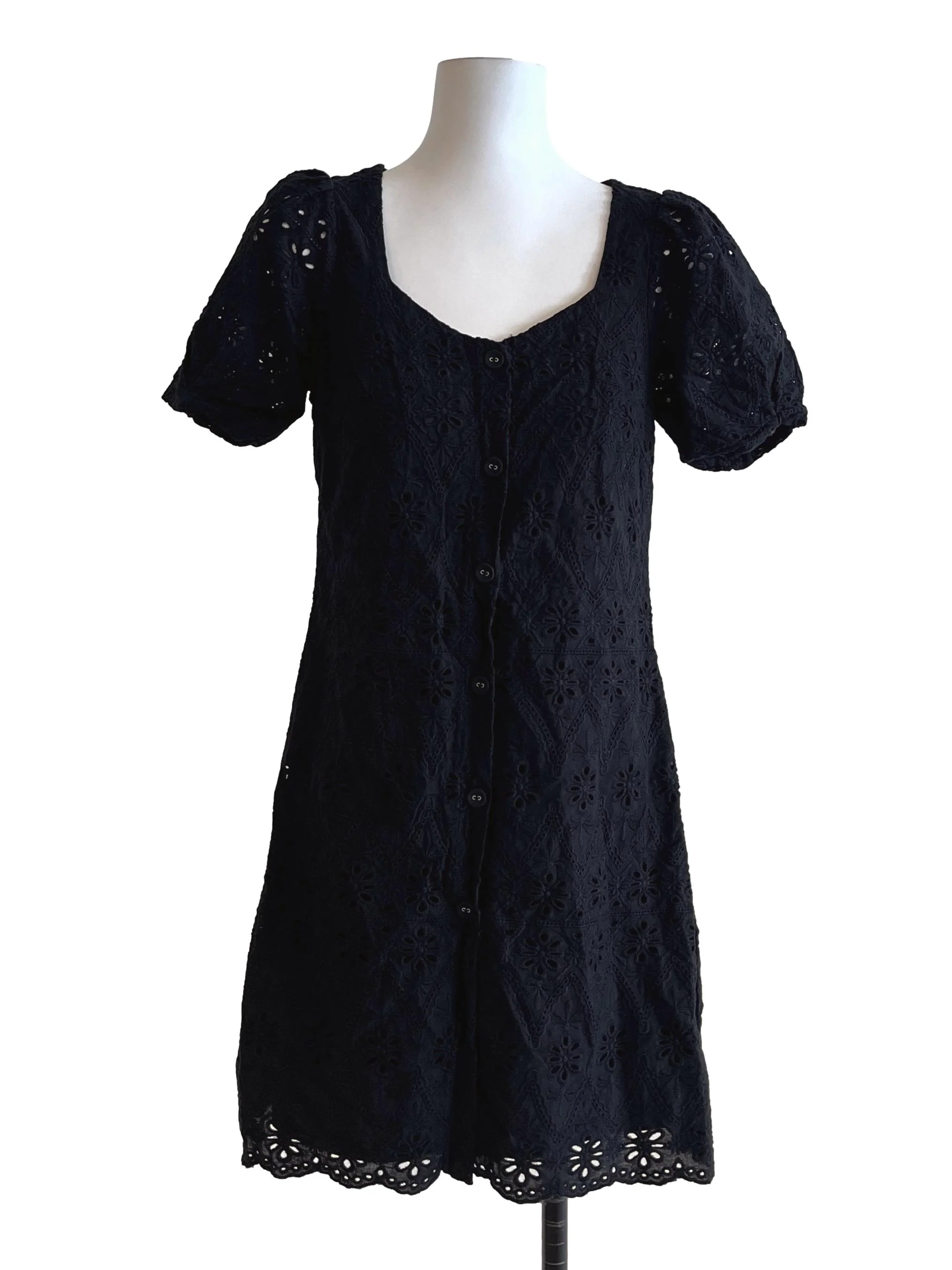 Onyx Black Scoop Mini Dress
