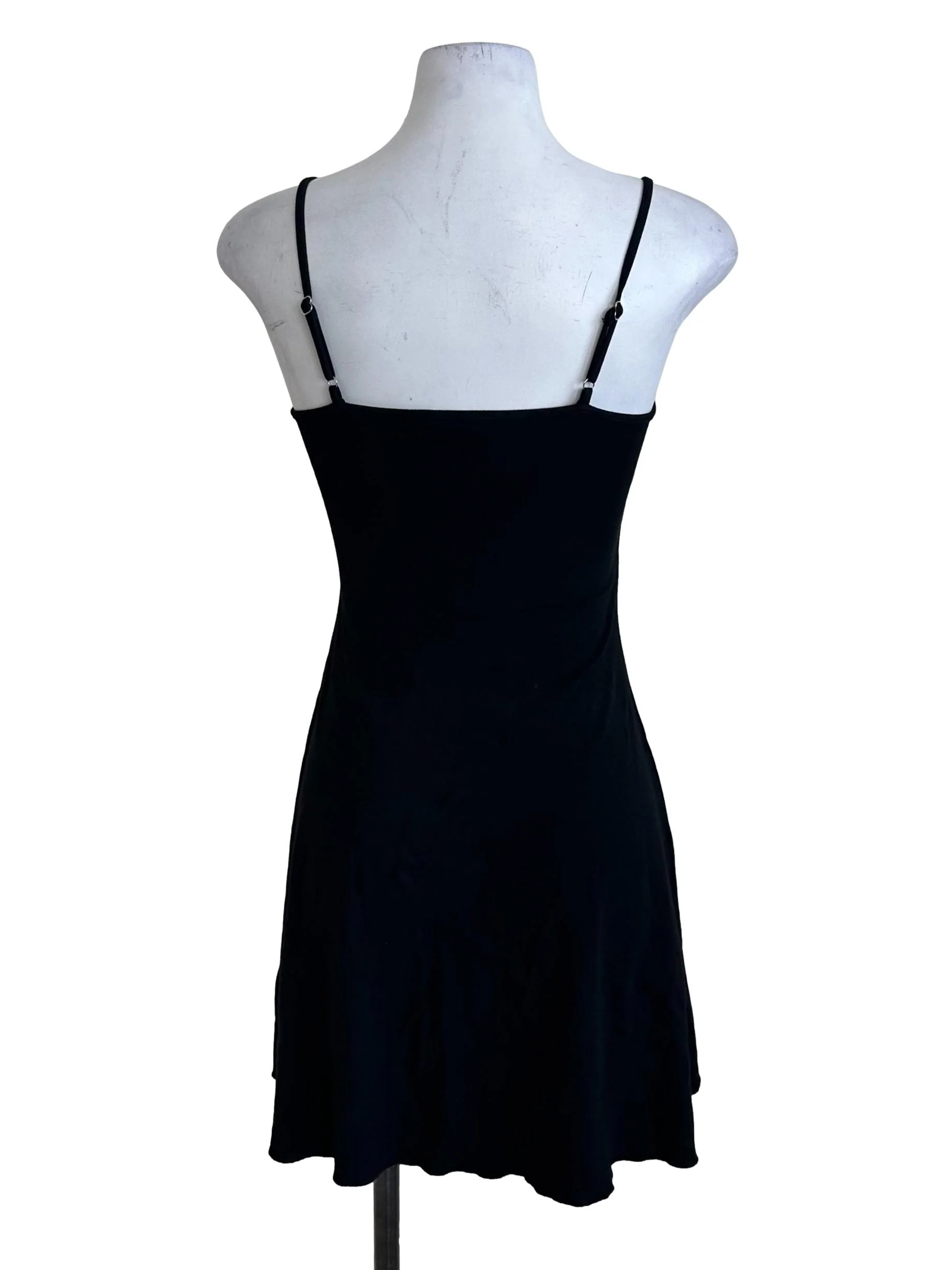 Onyx Black Scoop Spaghetti Strap Dress - Image 2