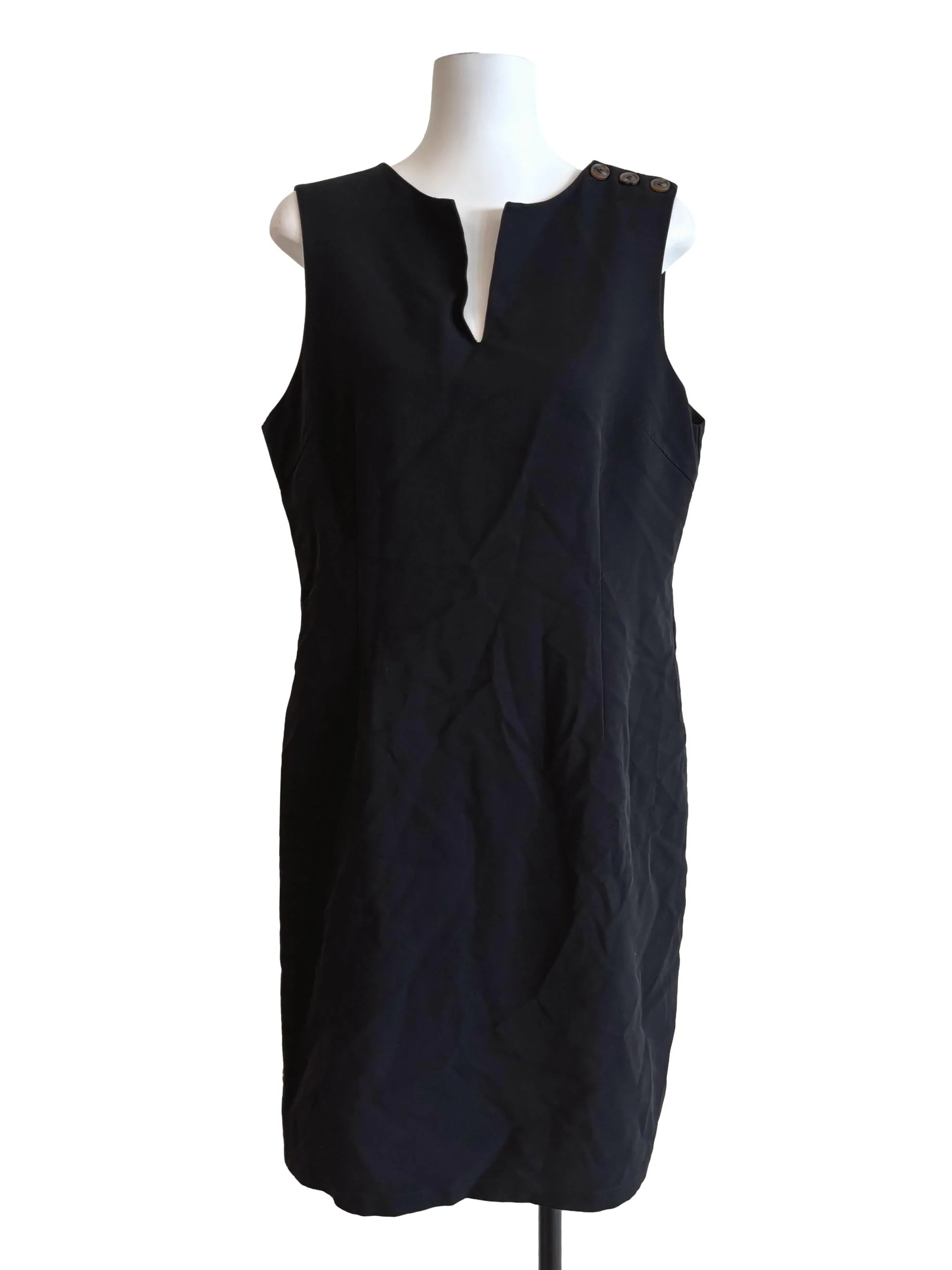 Onyx Black Sleeveless Sheath Dress