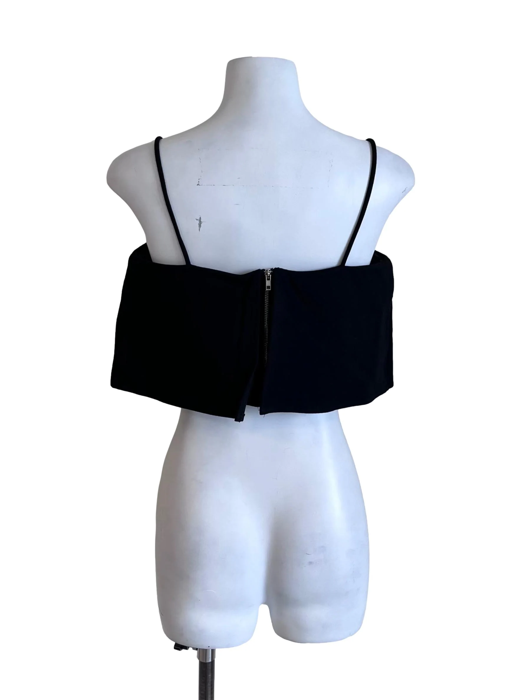 Onyx Black Spaghetti Strap Crop Top - Image 2