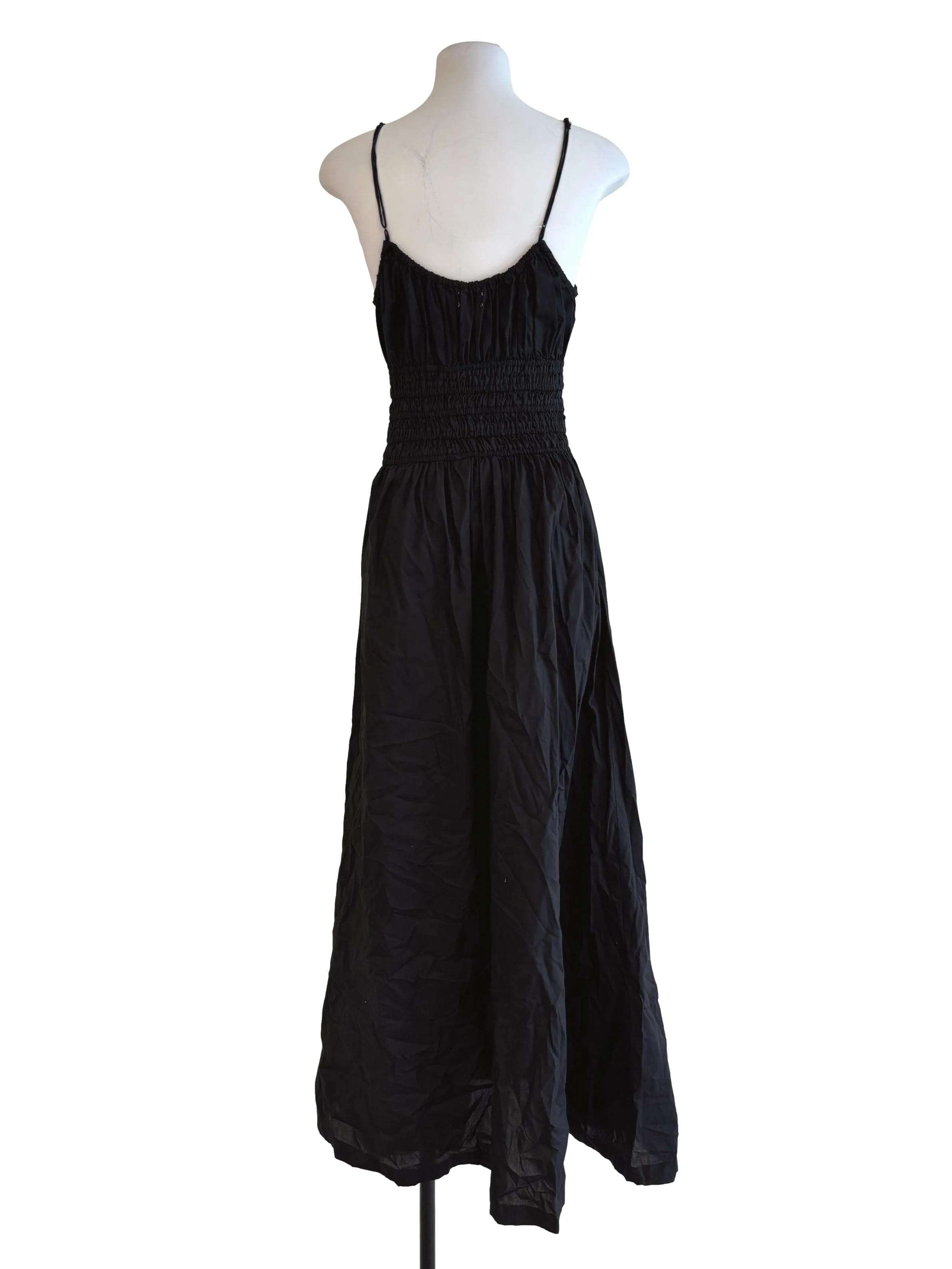Onyx Black Spaghetti Strap Smocked Dress - Image 2