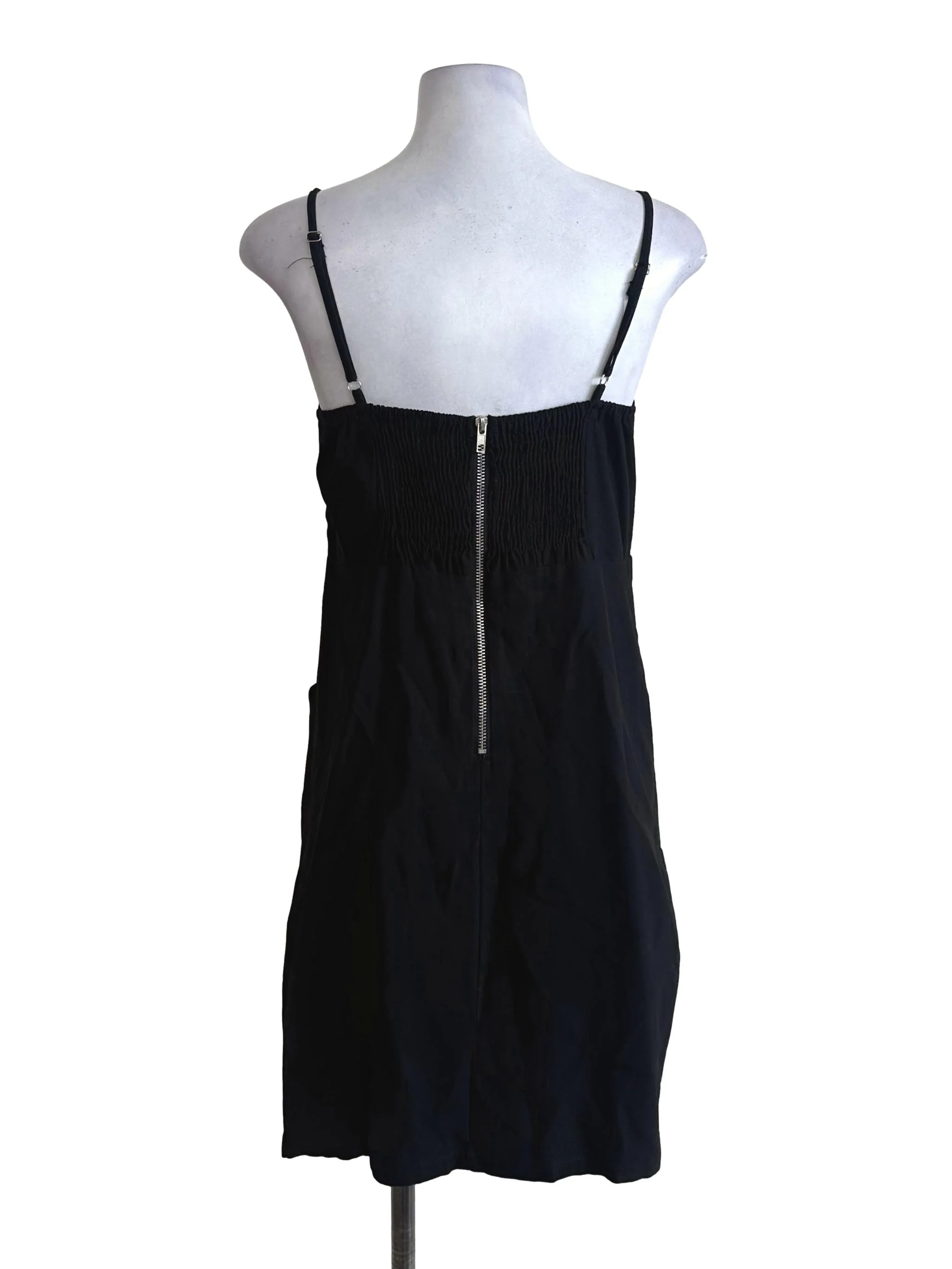 Onyx Black Square Neck Button Dress TEM - Image 2