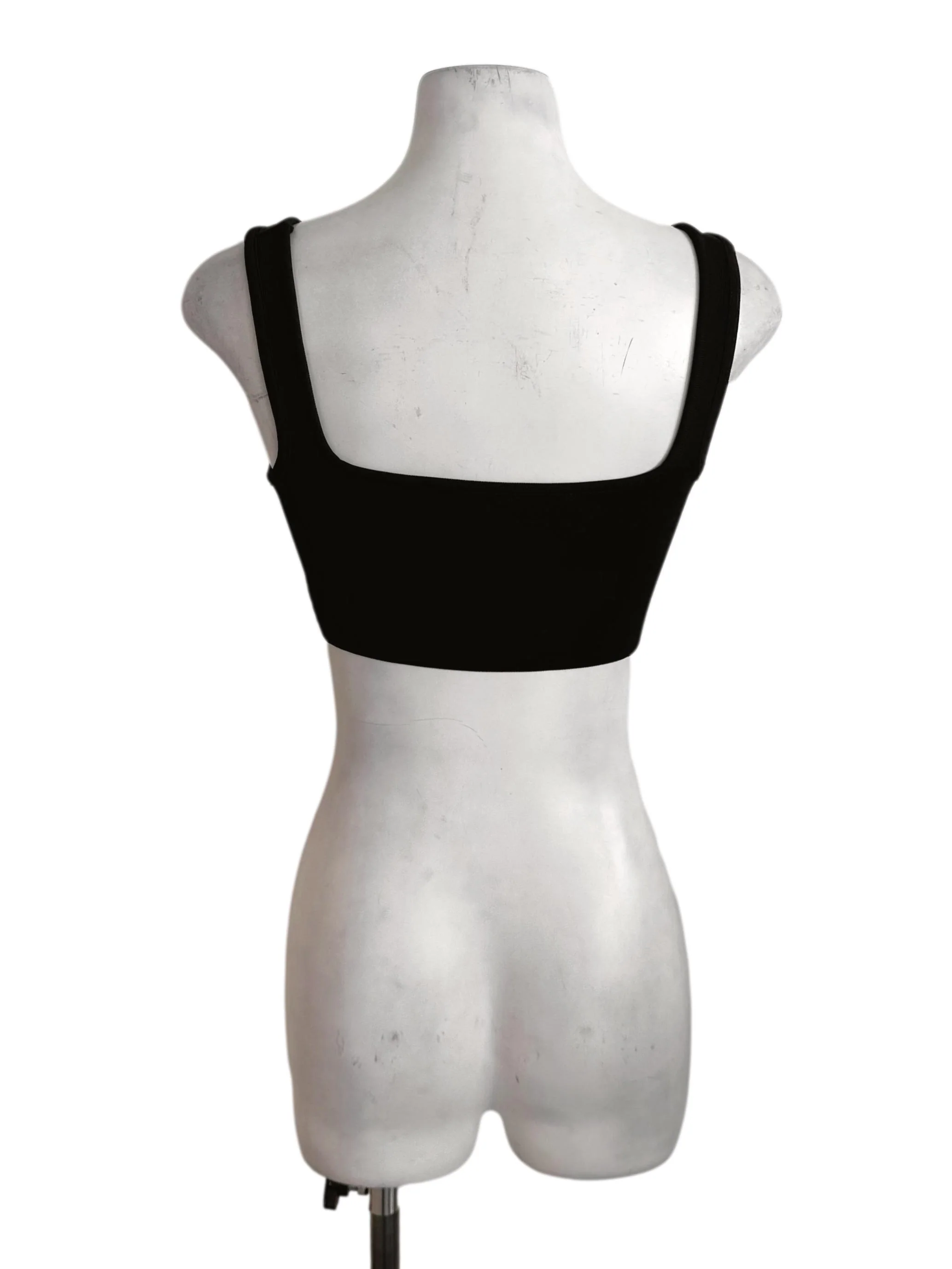 Onyx Black Square Neck Crop Top - Image 2