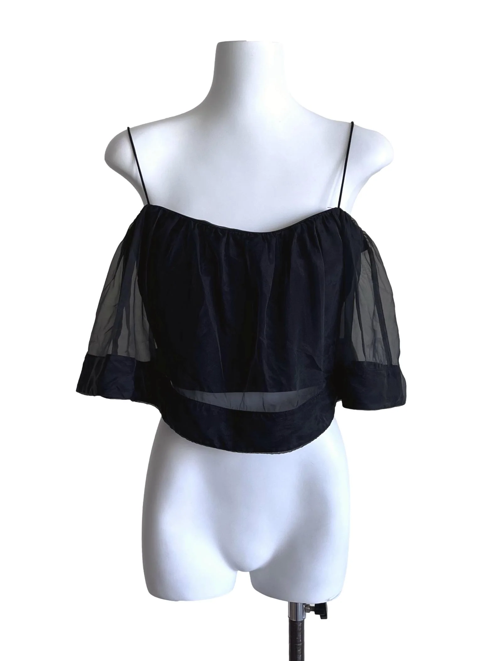 Onyx Black Strap Crop Top