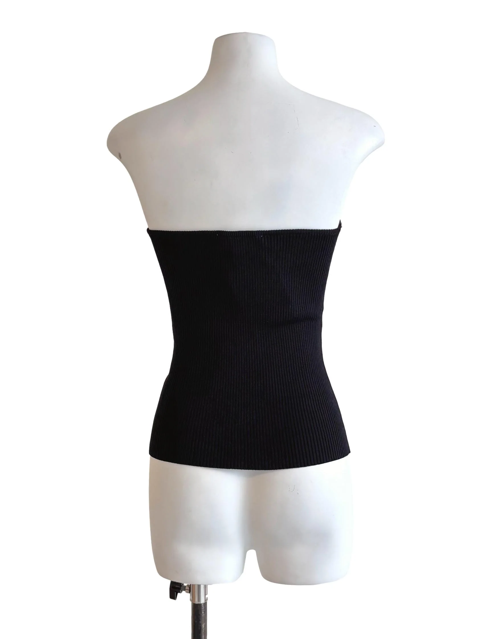 Onyx Black Strapless Ribbed Top LB - Image 2