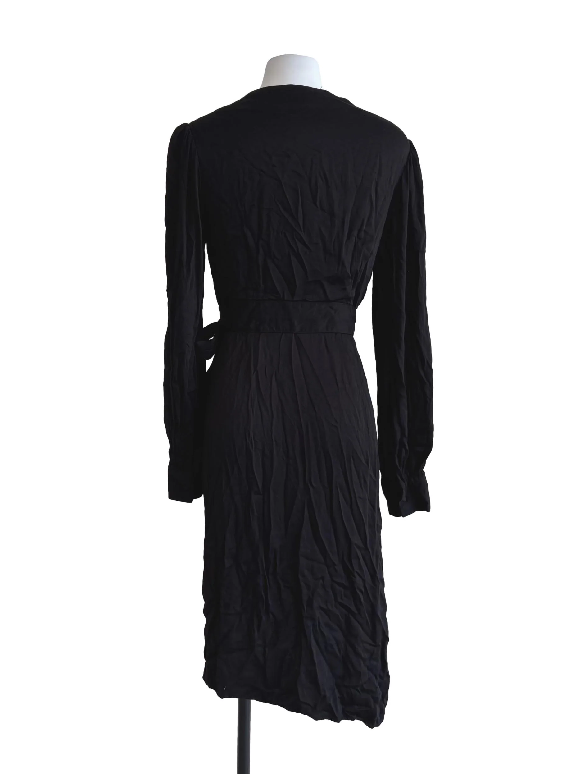Onyx Black Surplice Wrap Dress - Image 2
