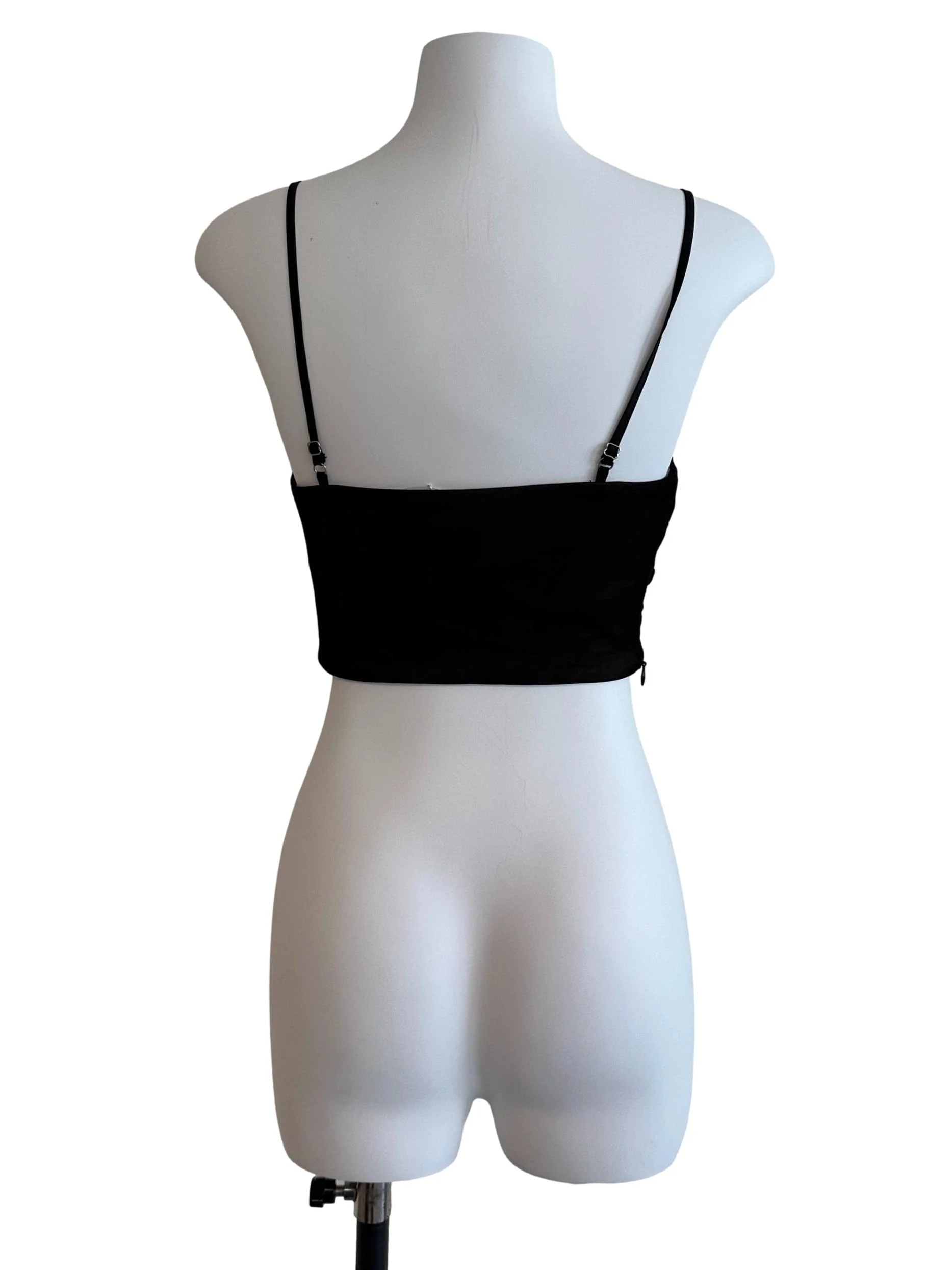 Onyx Black V Neck Fitted Top - Image 2