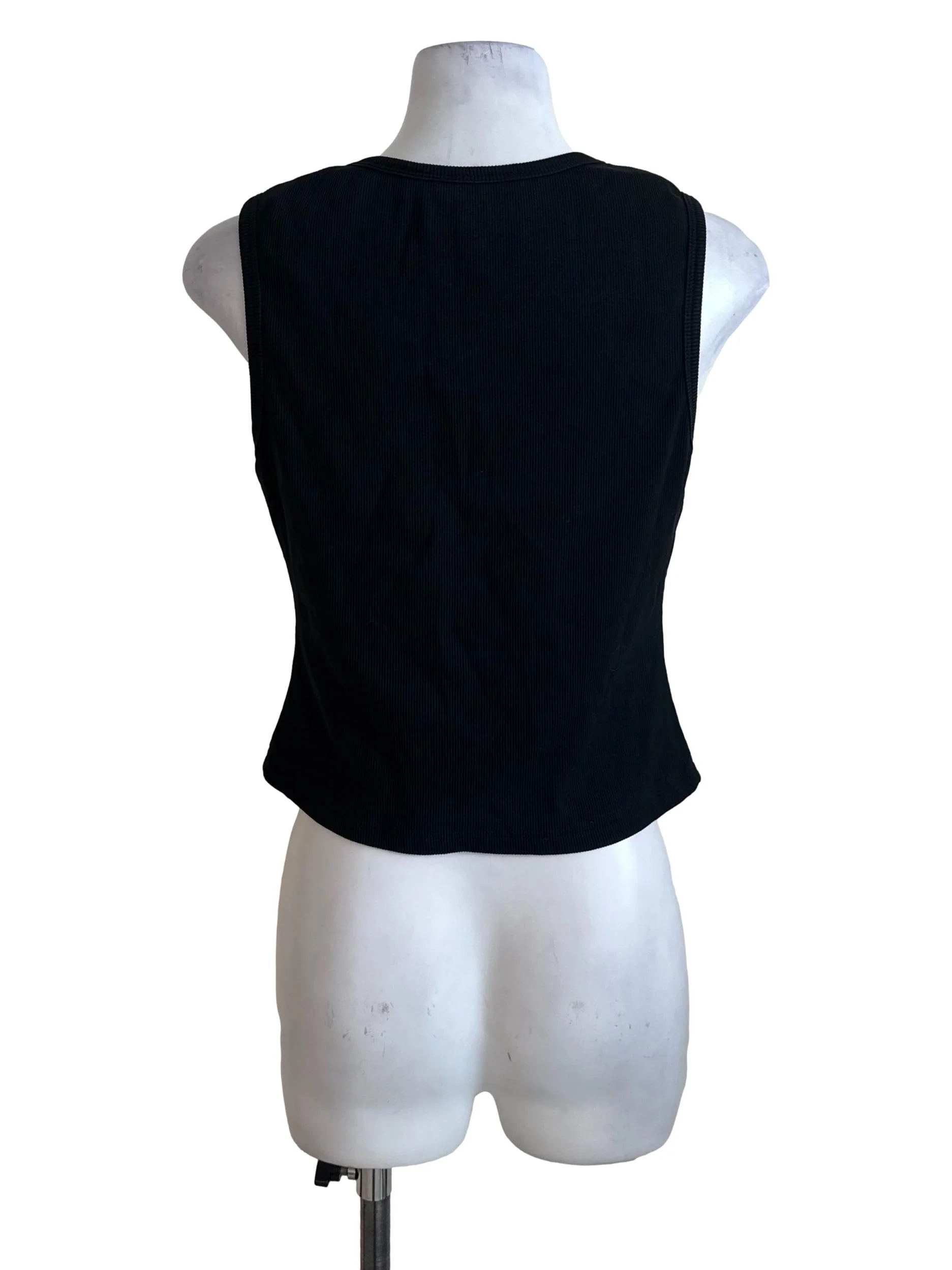 Onyx Black Wording Embroidery Tank Top - Image 2